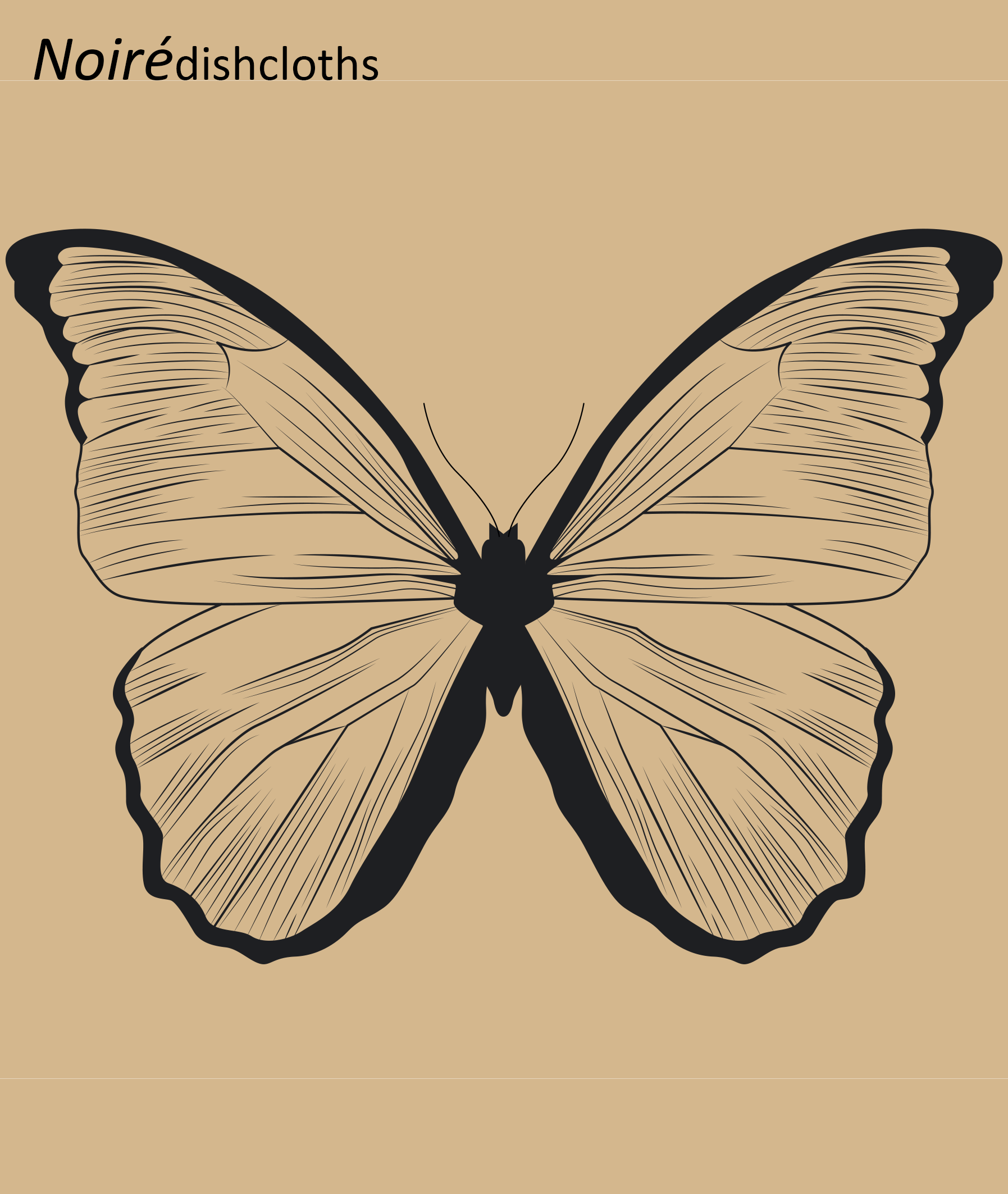 Eco-Friendly Noire Dishcloths Butterfly Design