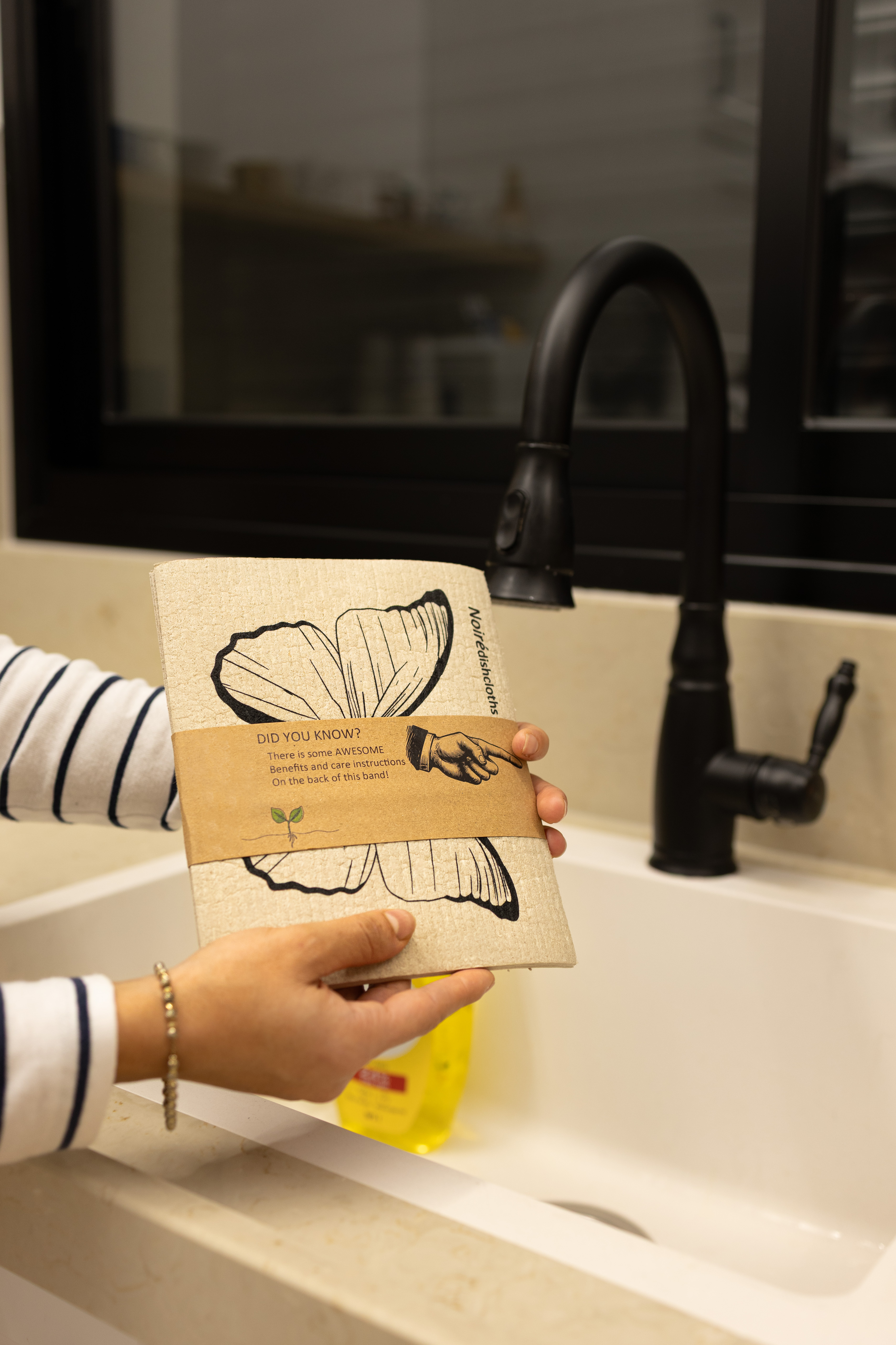 Eco-Friendly Noire Dishcloths Butterfly Design