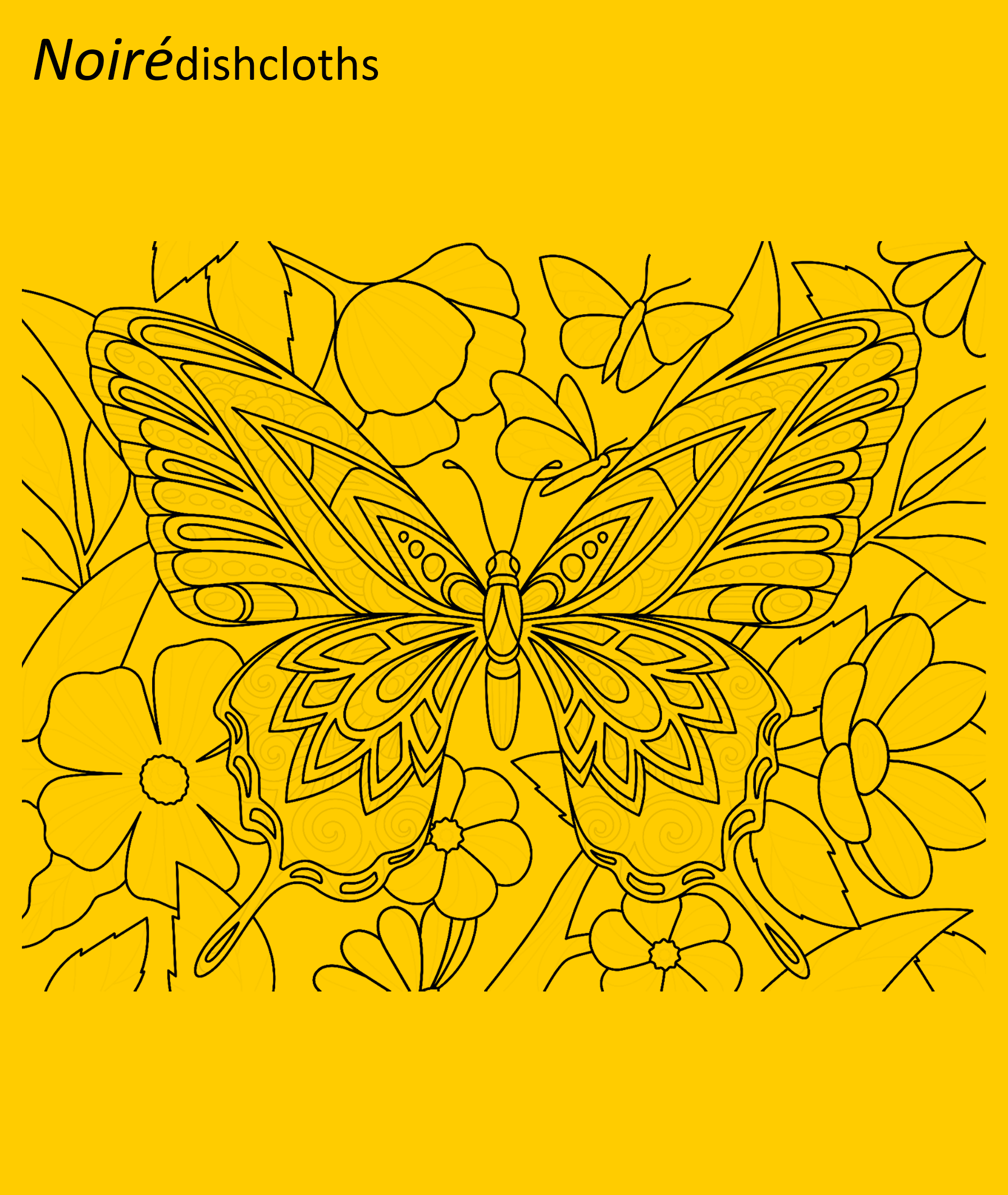 Eco-Friendly Noire Flower And Butterfly Design 