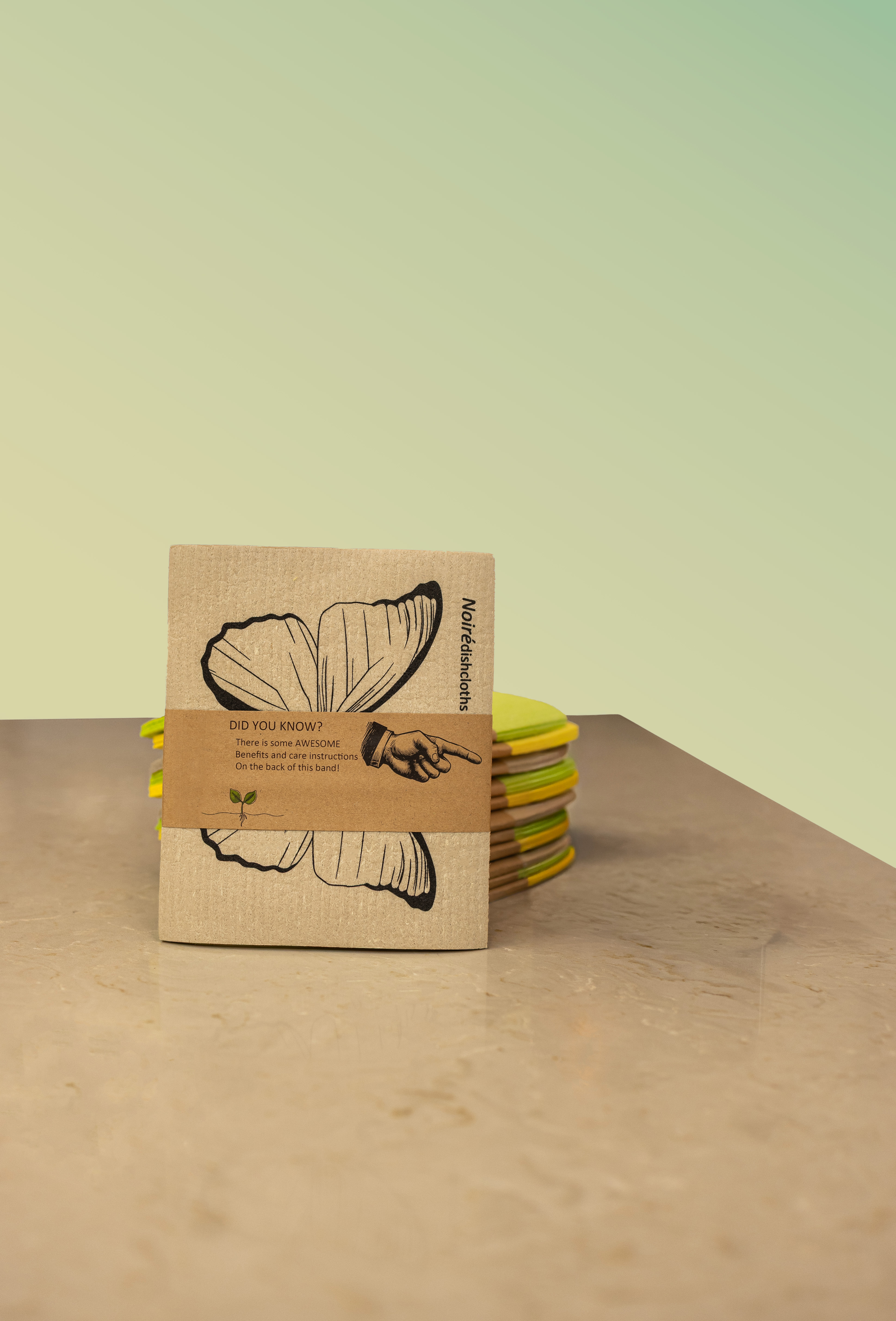 Eco-Friendly Noire Dishcloths Butterfly Design