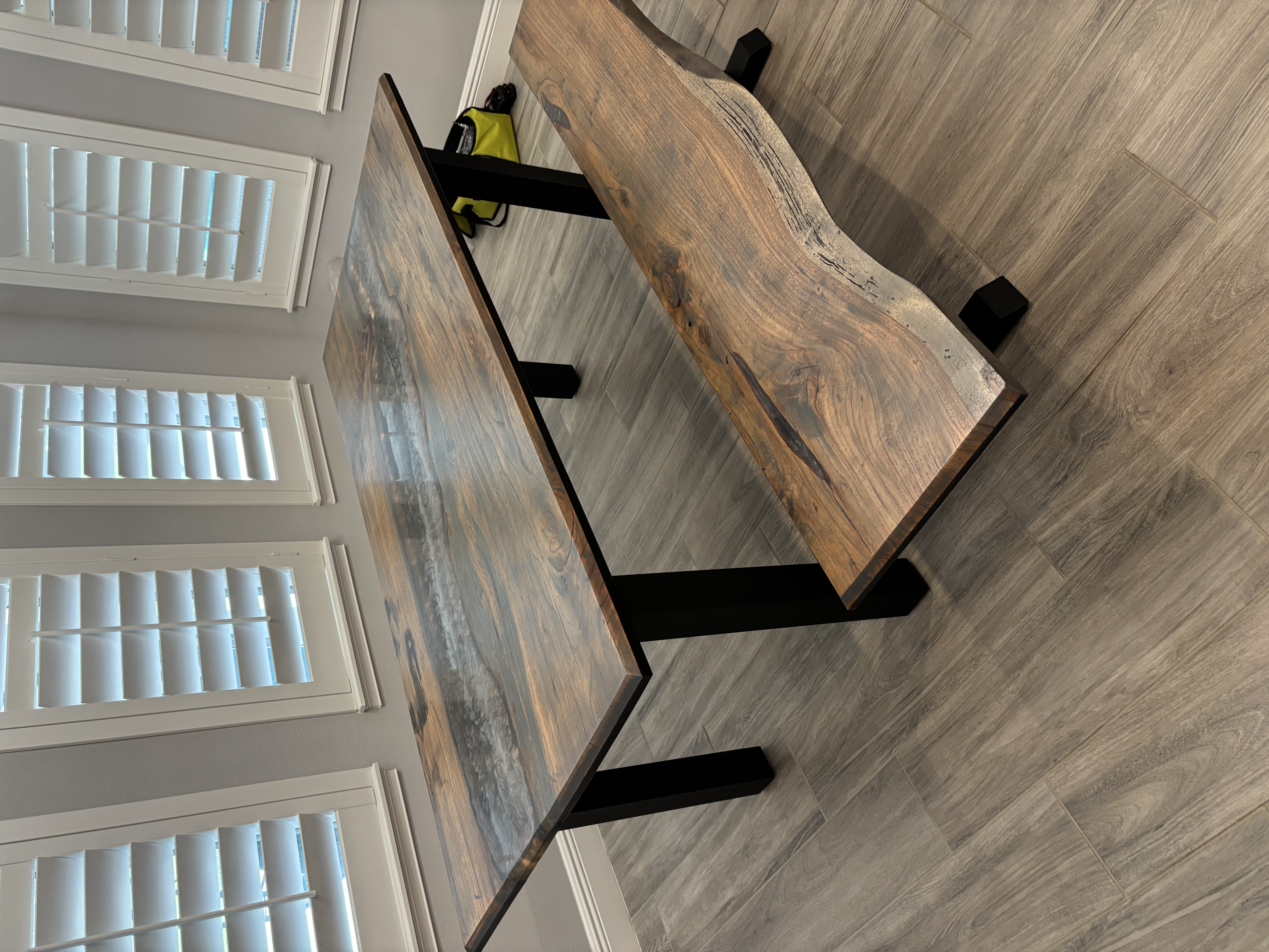 Live Edge Wood Dining Table Set