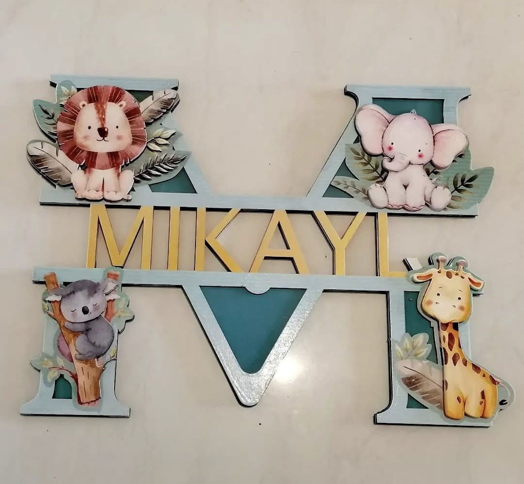 Safari Animals Name Sign