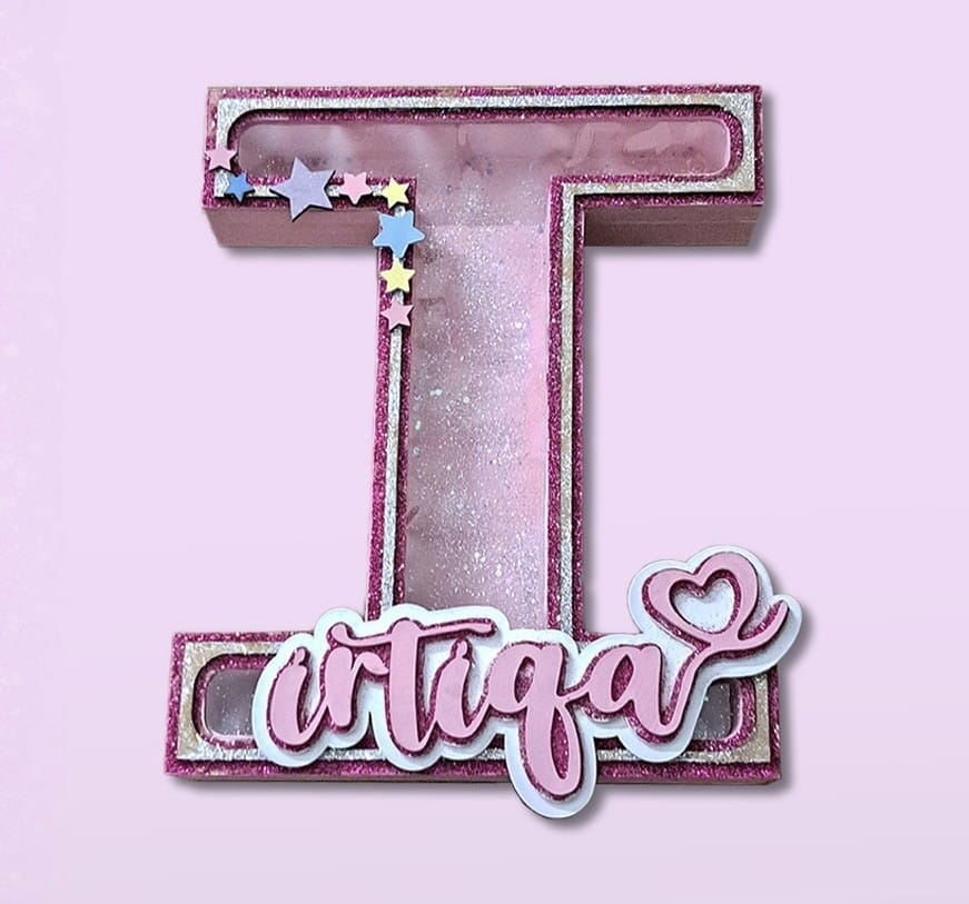 Glitter And Heart Name Sign