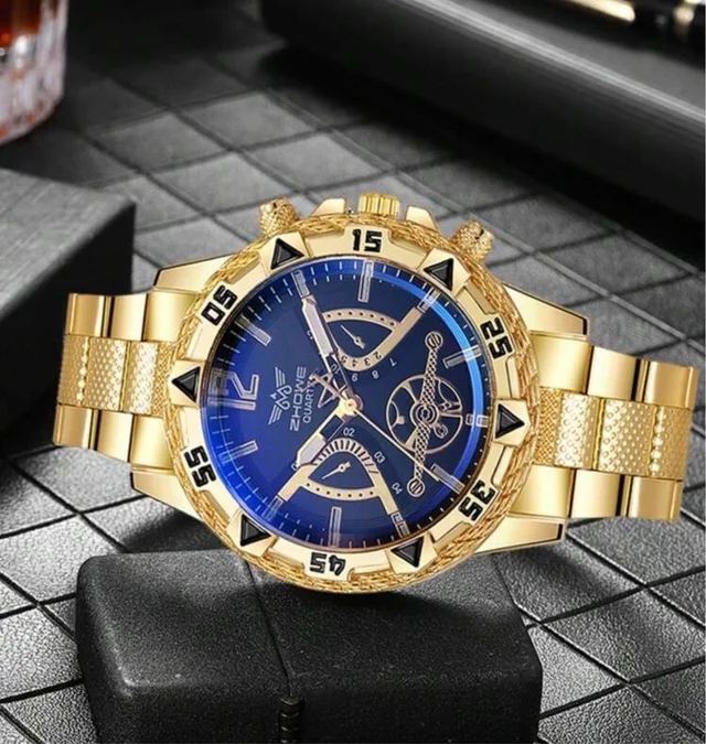 Чоловічий кварцовий годинник Geneva GoldBlue XL-1019