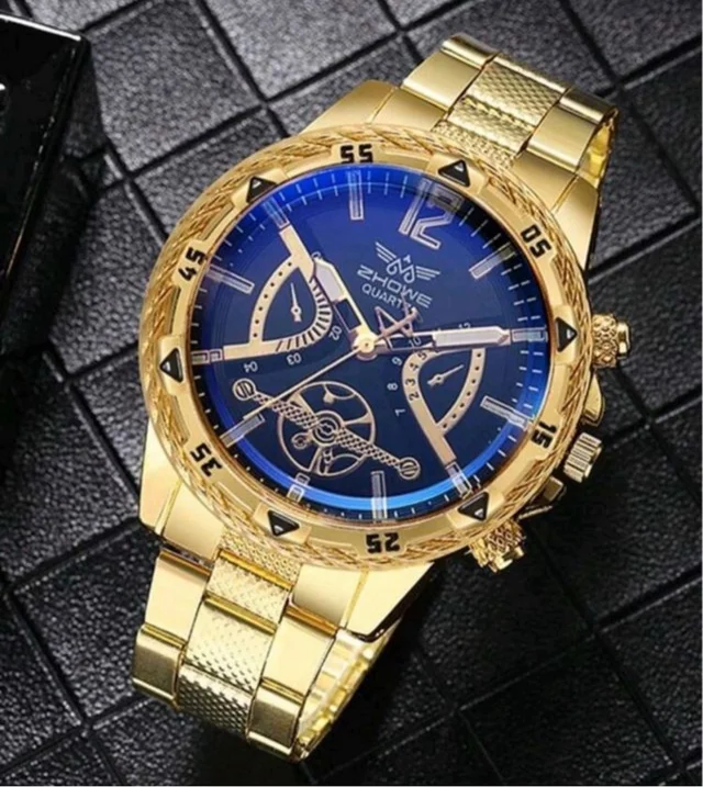 Чоловічий кварцовий годинник Geneva GoldBlue XL-1019