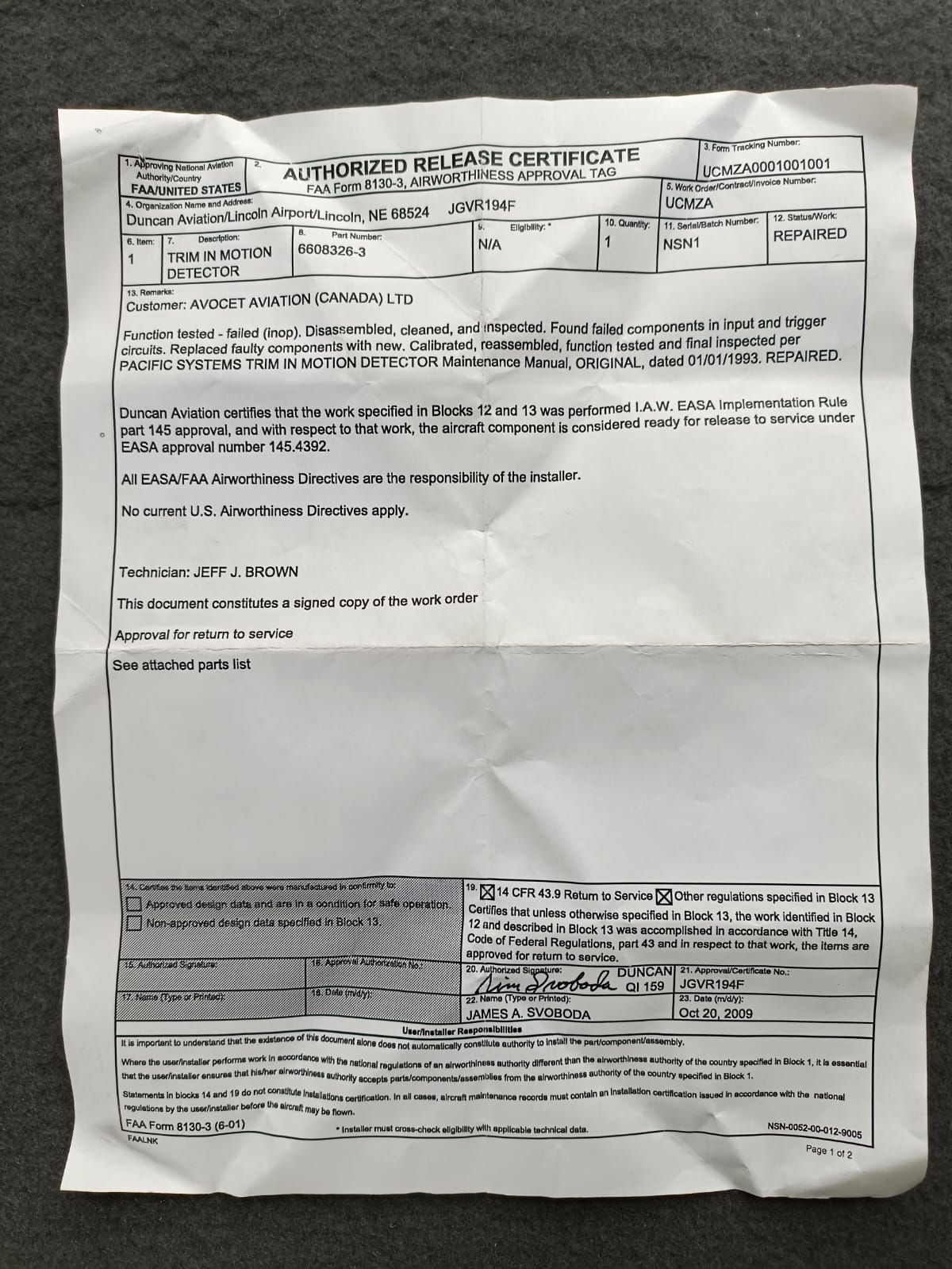 Trim In Motion Detector