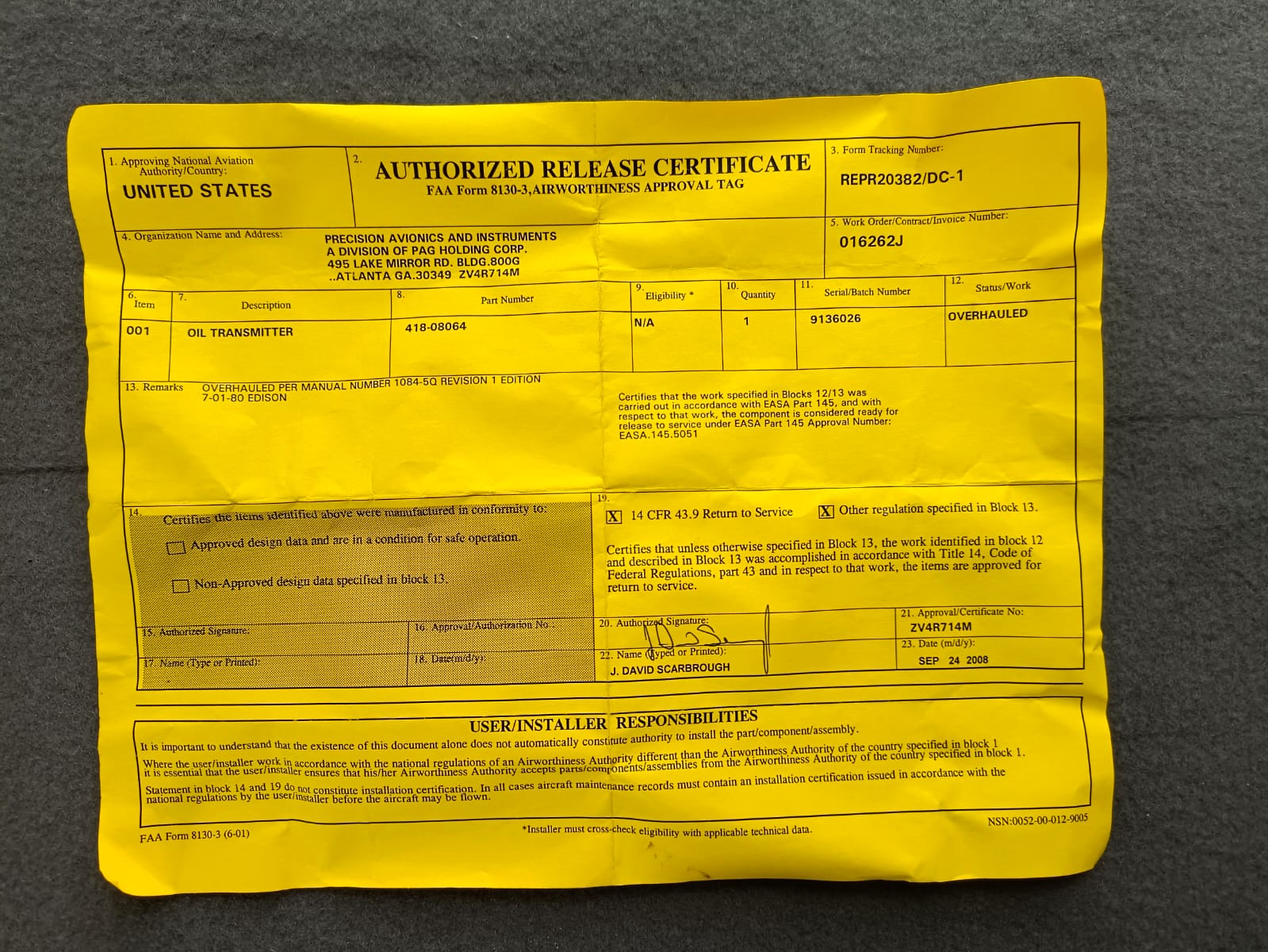 transmitter Pressure