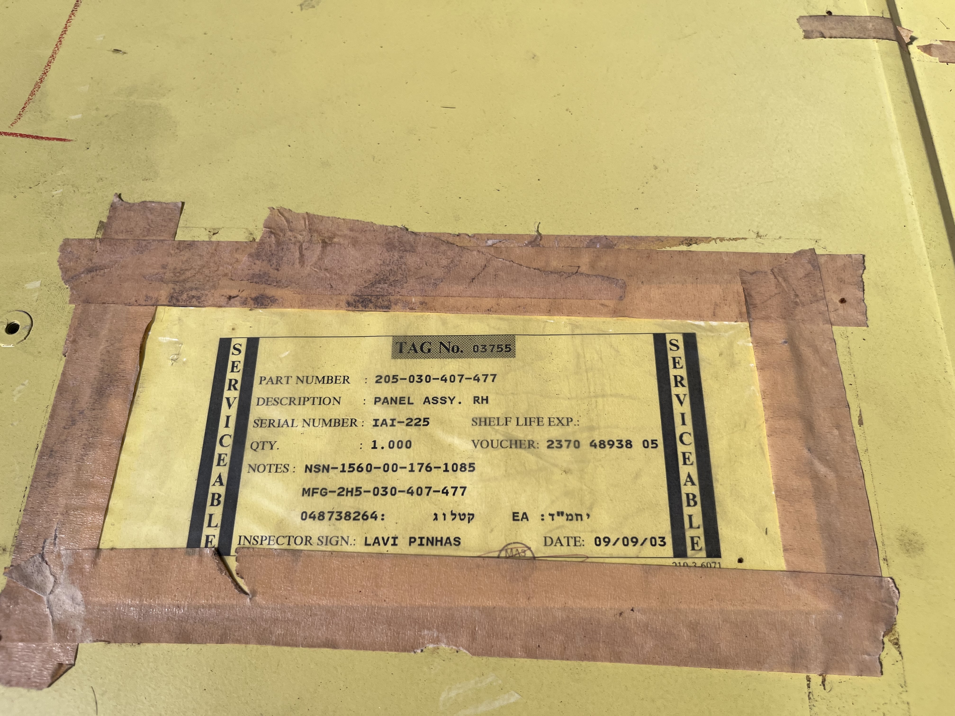Structural Aircraft Panel for UH-1 Bell 204/205