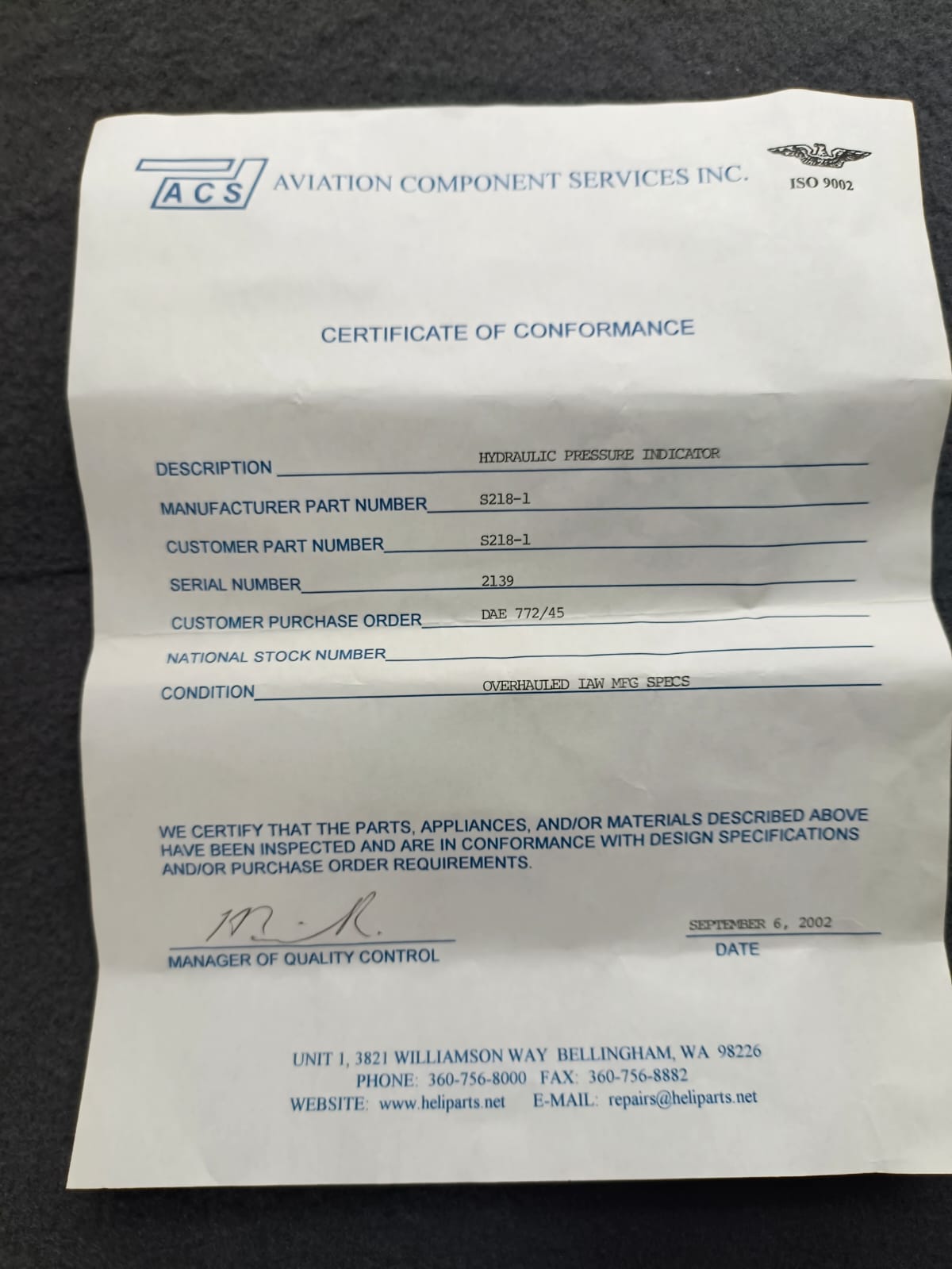 Hydrolic Press Gauge