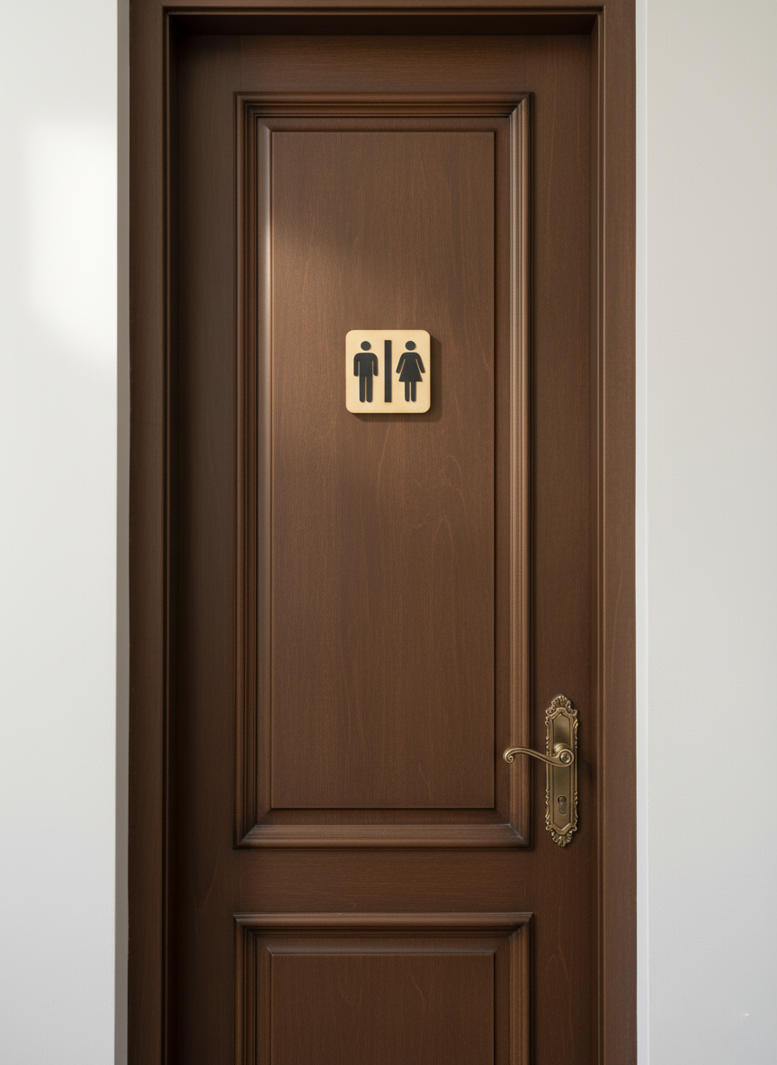 Letrero de Baño Unisex en Madera MDF