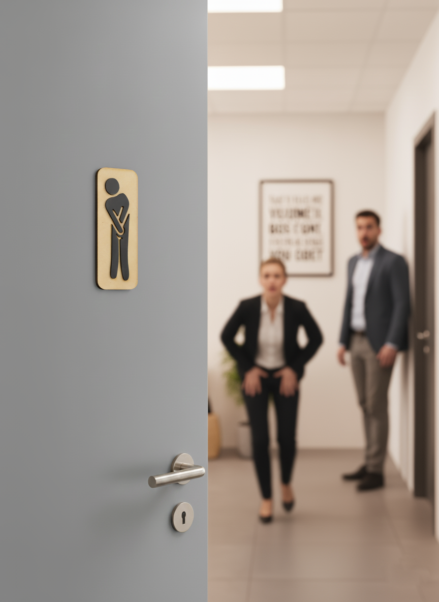 Letrero WC Hombre con Figura Divertida