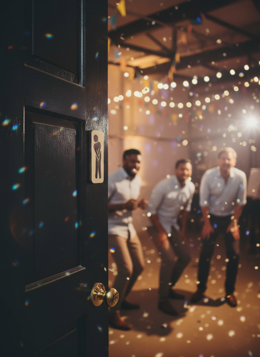 Letrero WC Hombre con Figura Divertida