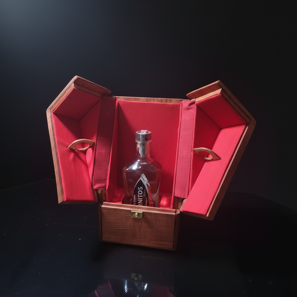 Caja de madera para botella