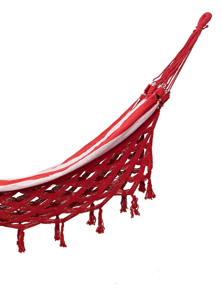 Rede de Descanso Vermelha e Branco