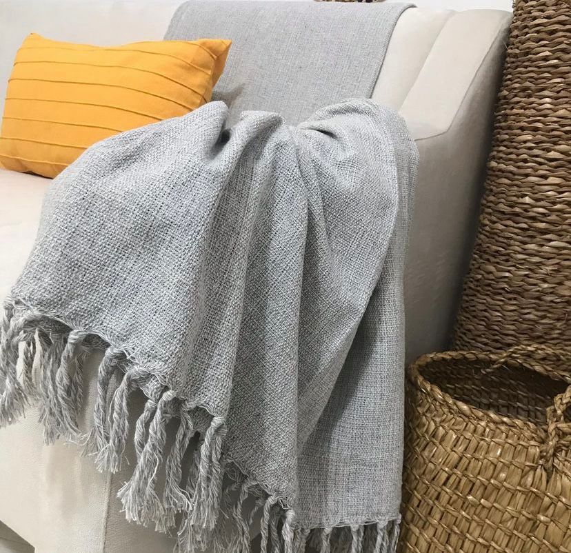 Colcha Manta para Cama 240X175cm Mescla Cinza