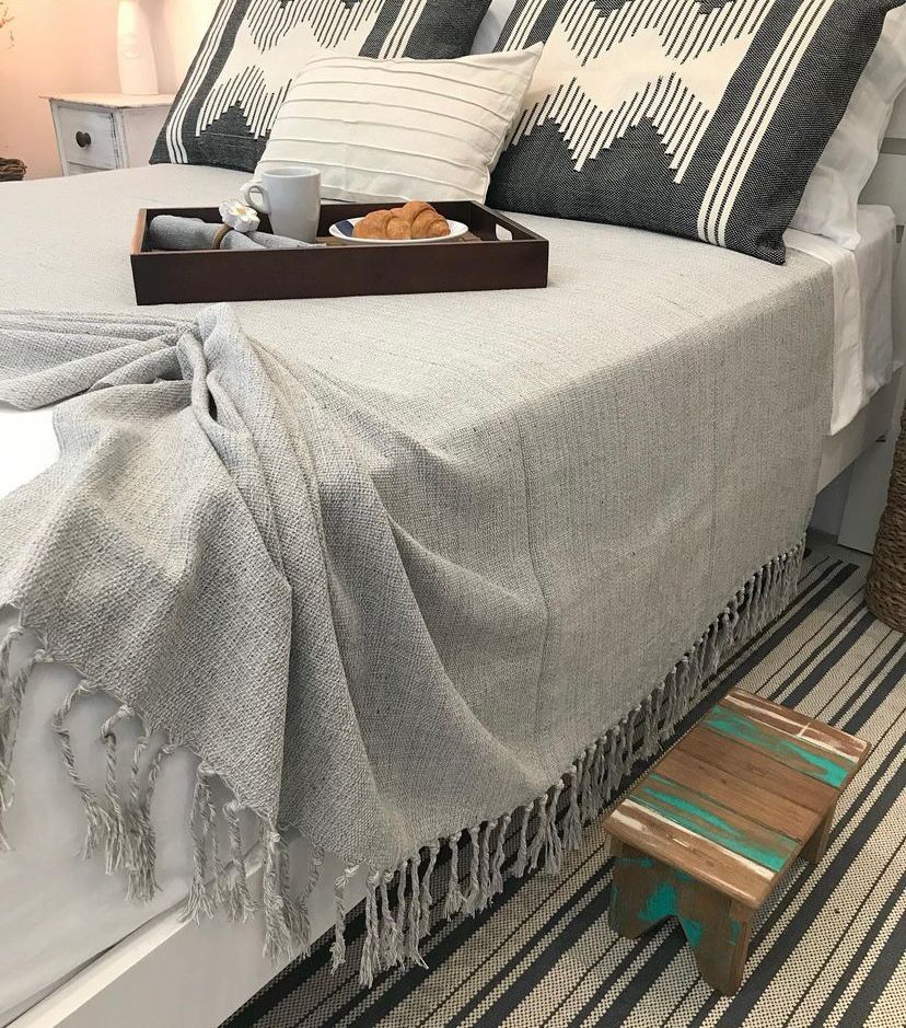 Colcha Manta para Cama 240X175cm Mescla Cinza