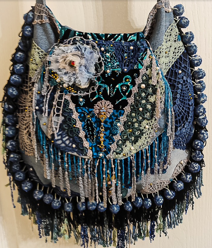 Handmade Bohemian 'Blue harmony"  Handbag 3
