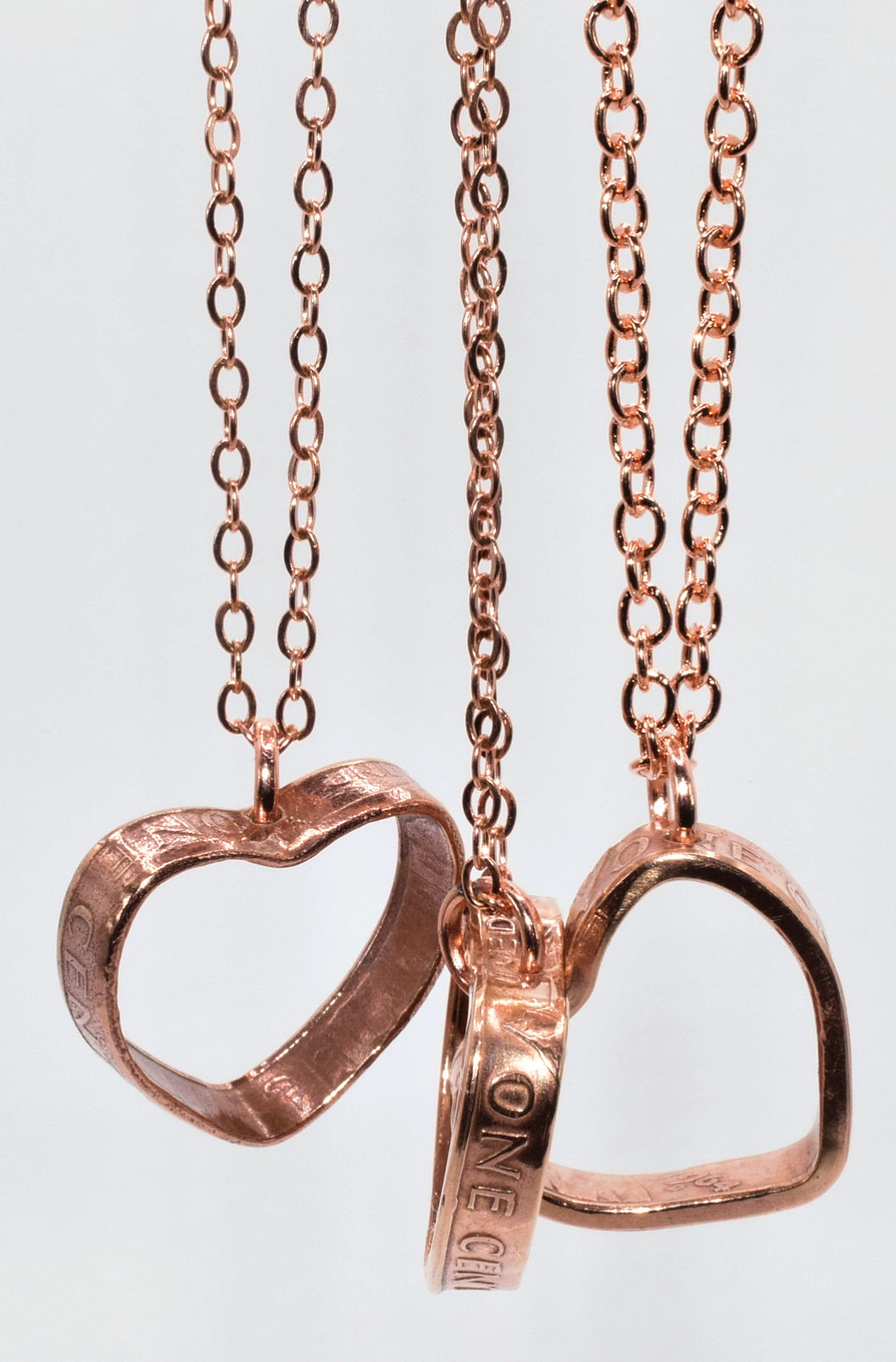 Handcrafted Heart Necklace from a U.S. Cent