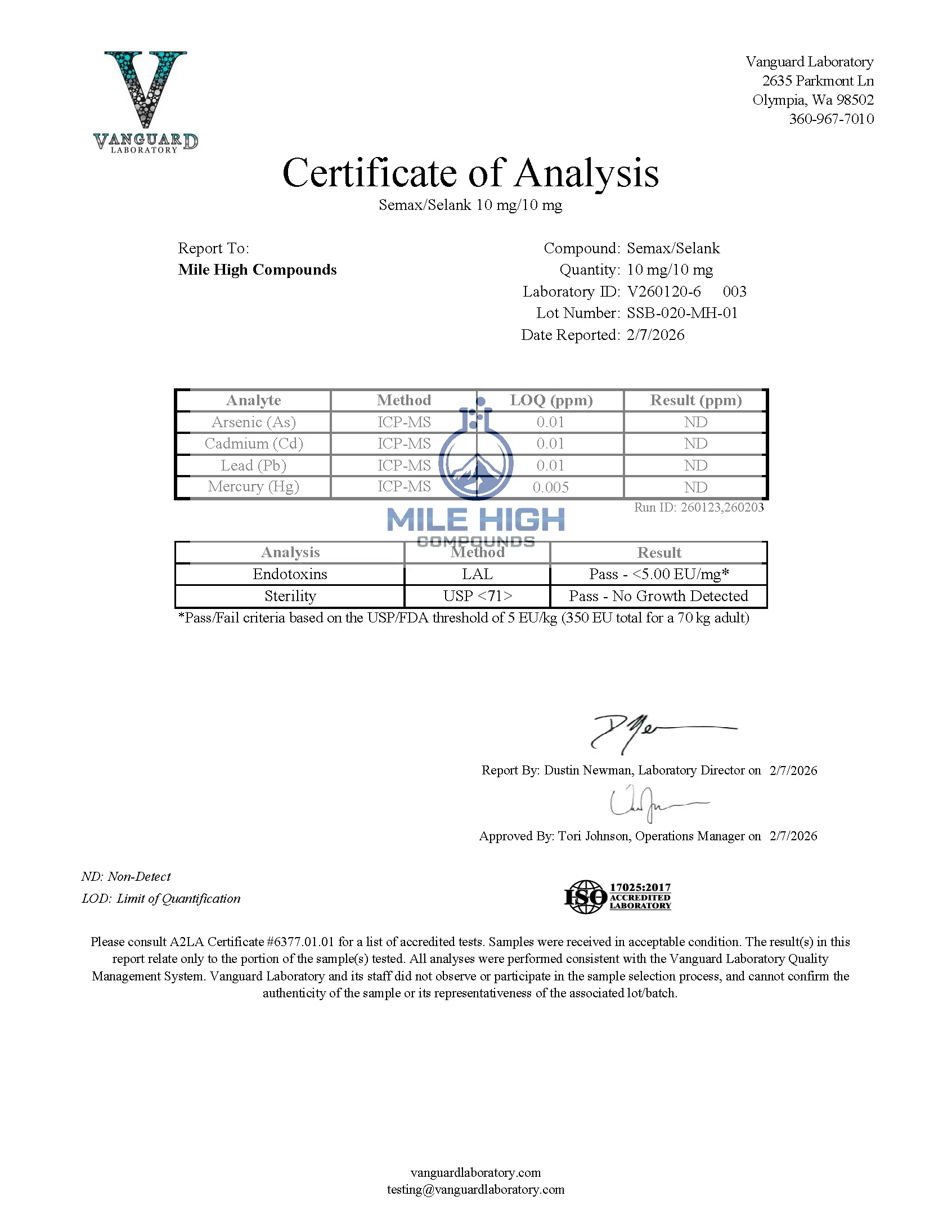 Semax/Selank Blend 20mg 