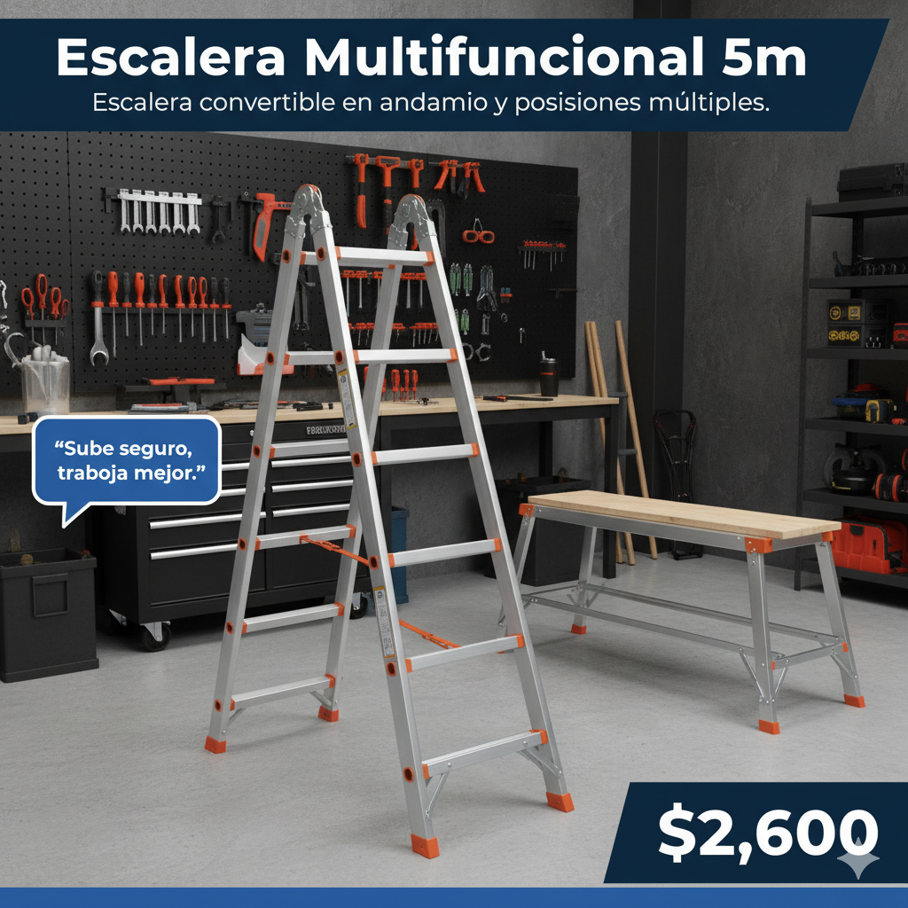 Escalera Multifuncional 5m