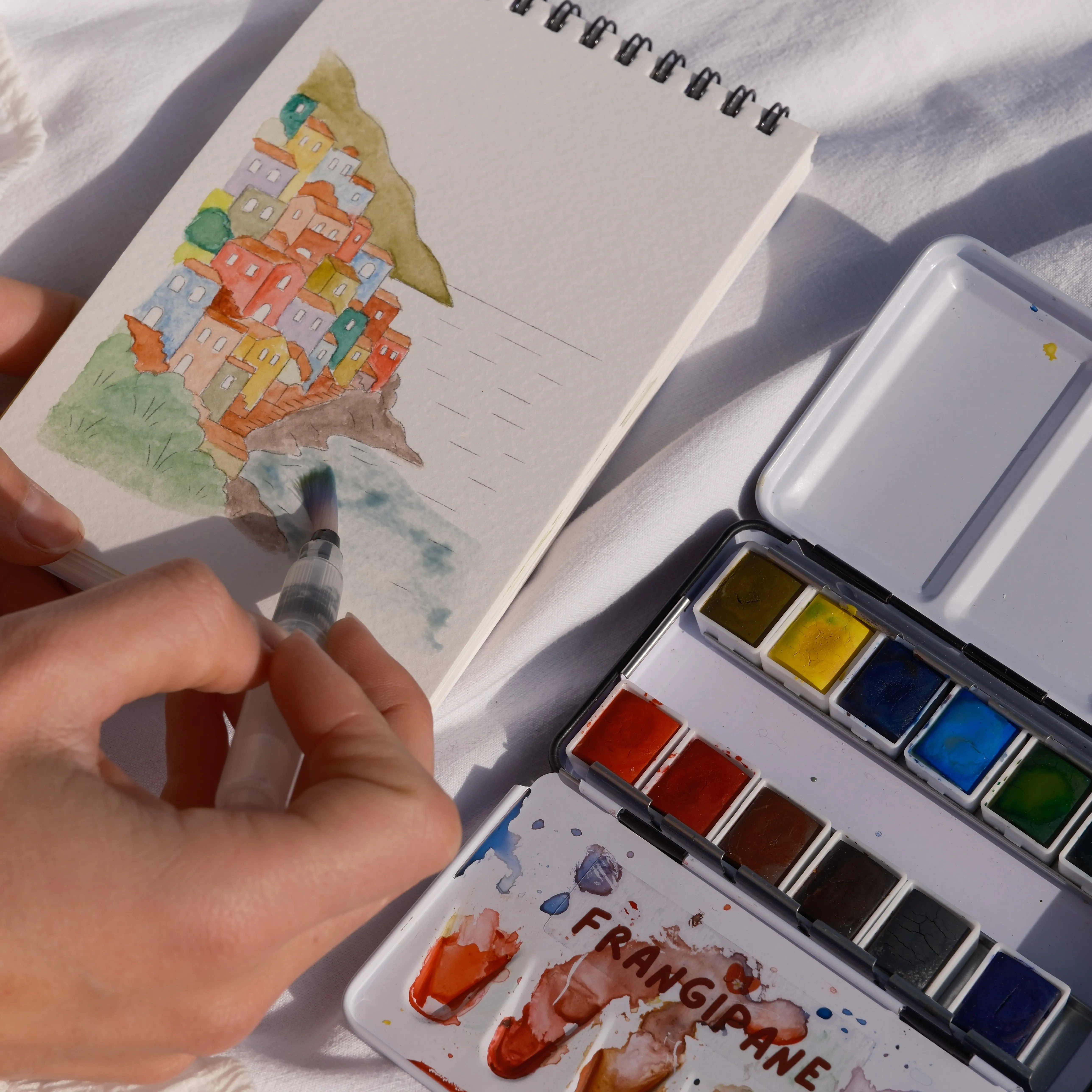Carnet de voyage - Aquarelle prédessinée