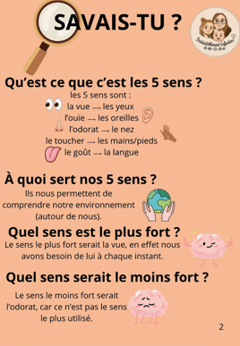 Livret les 5 sens 3-6 ans