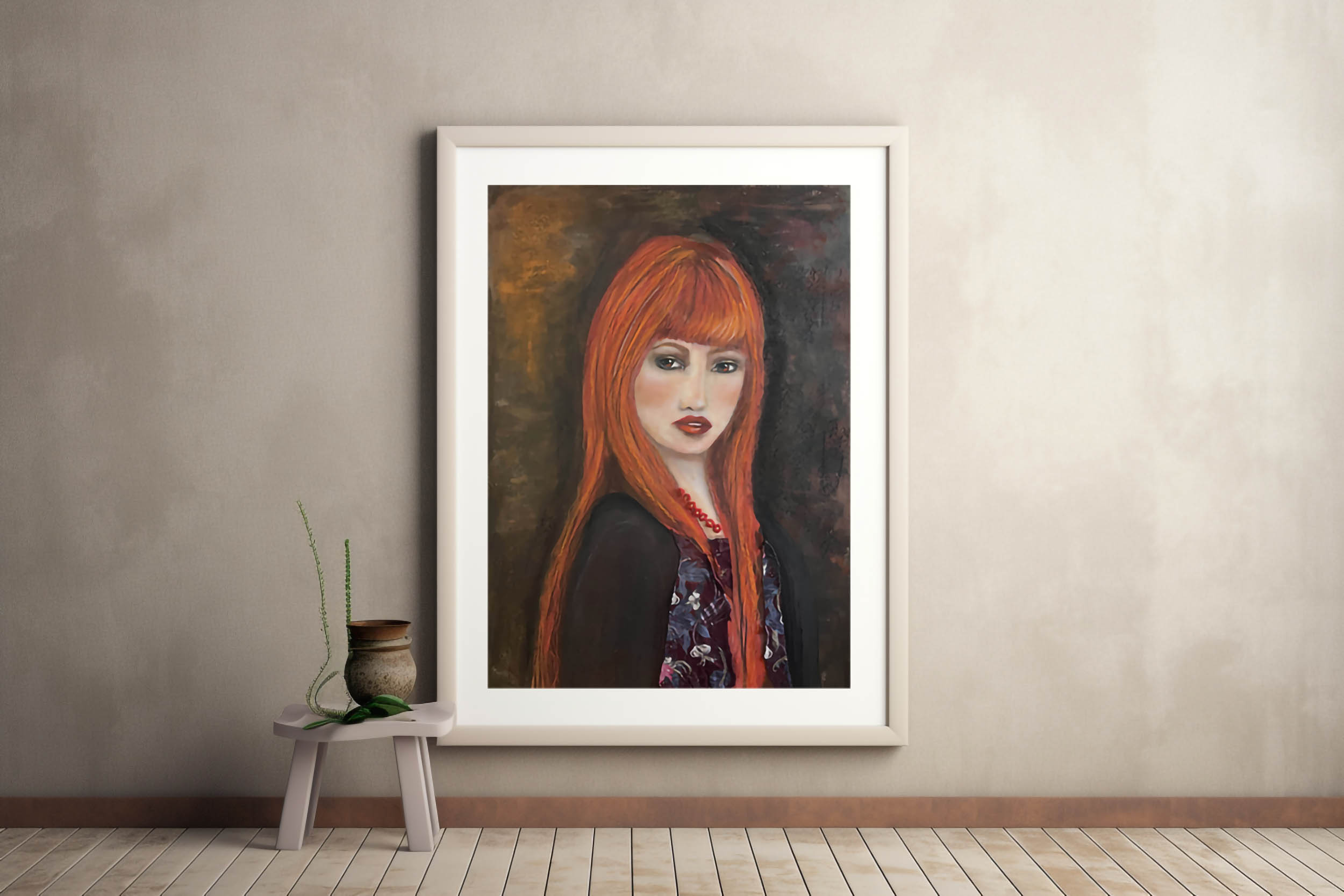SAFFRON - Original Mixed Media Painting On Heavy Art Paper Size 50 x 70cm Also Available Framed