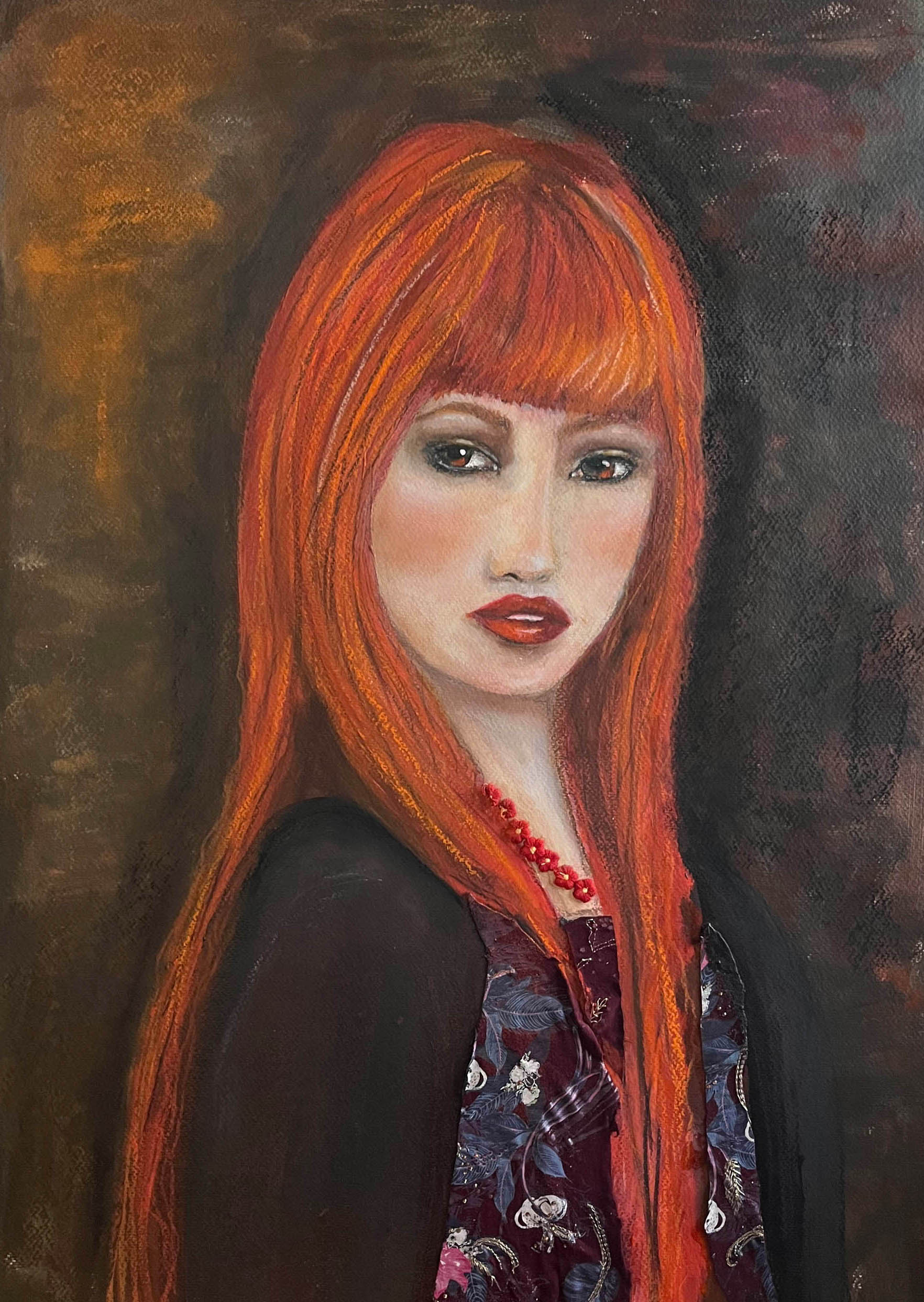 SAFFRON - Original Mixed Media Painting On Heavy Art Paper Size 50 x 70cm Also Available Framed