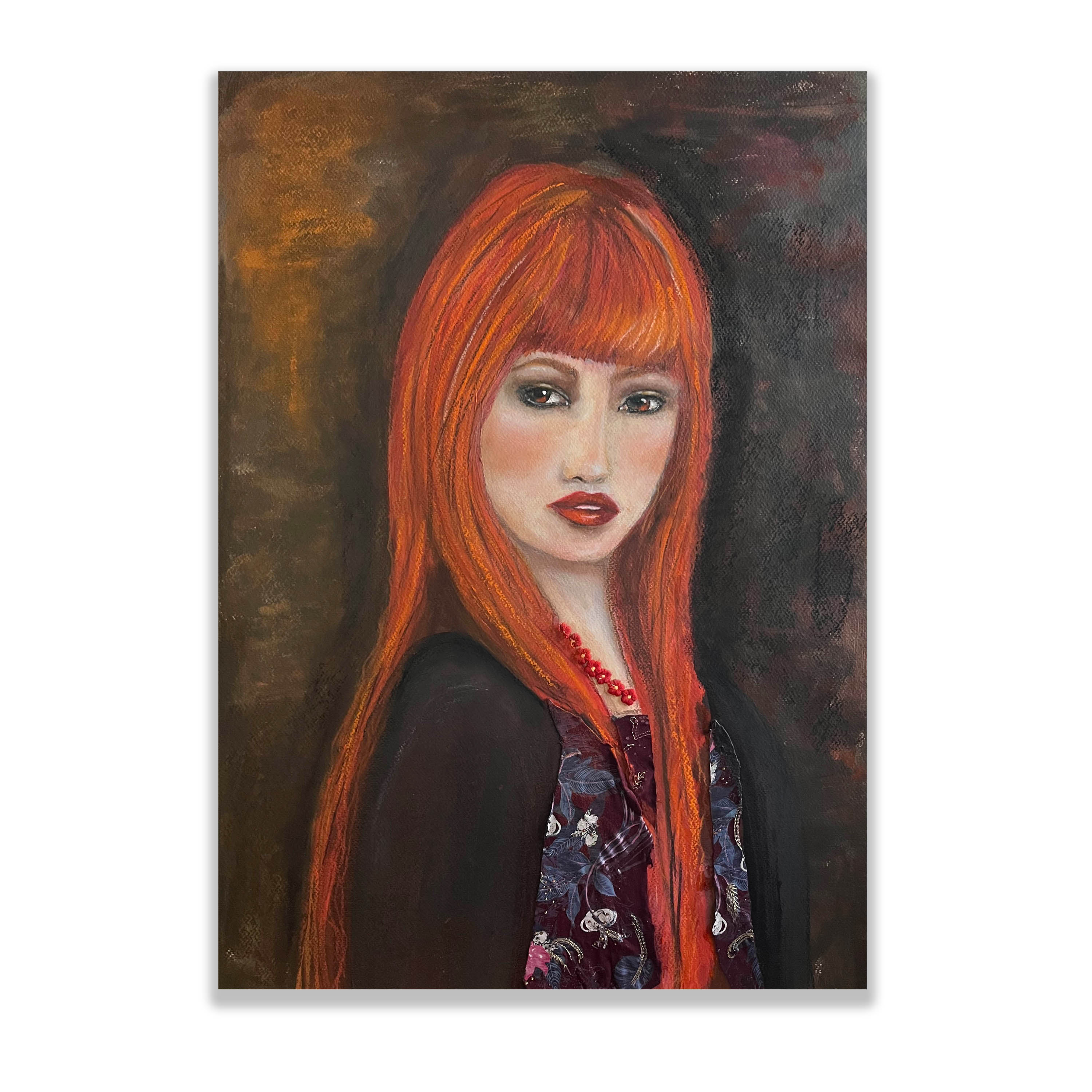 SAFFRON - Original Mixed Media Painting On Heavy Art Paper Size 50 x 70cm Also Available Framed