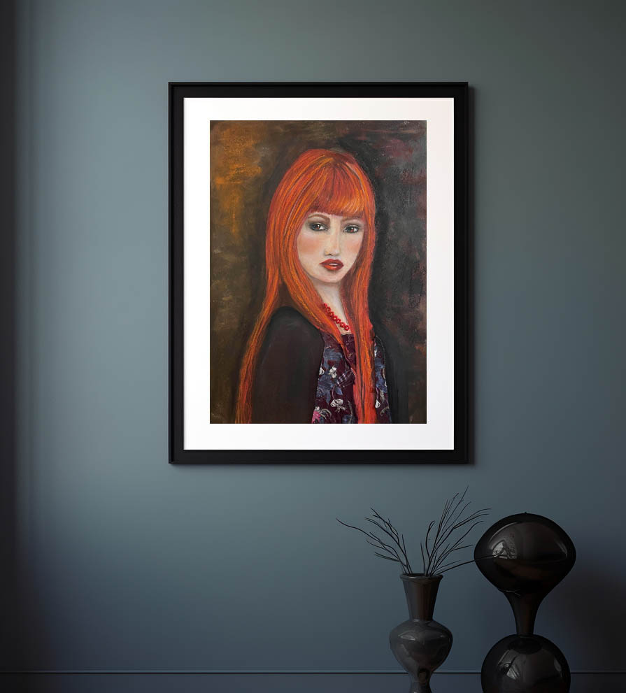 SAFFRON - Original Mixed Media Painting On Heavy Art Paper Size 50 x 70cm Also Available Framed
