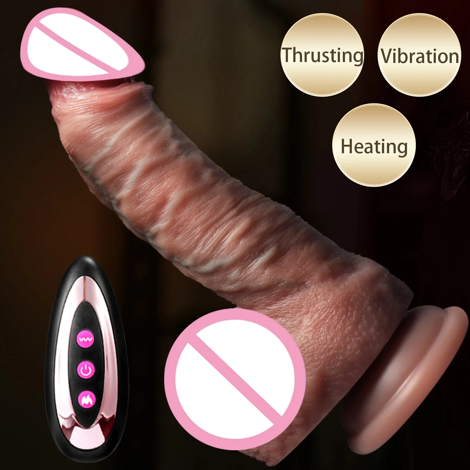 Realistic Dildo Telescopic Vibrator Masturbation for Women Thrusting Dick 
