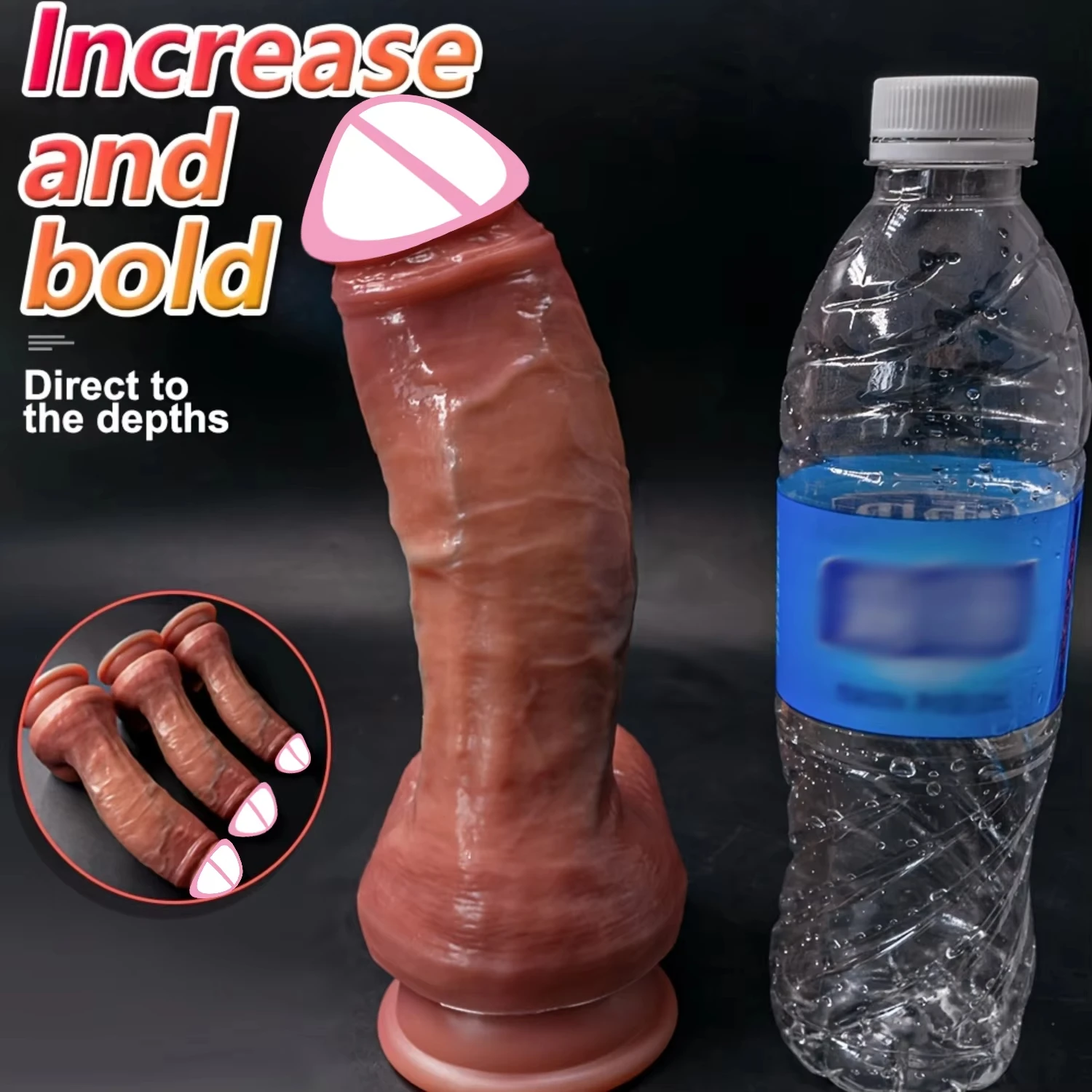 Giant Soft Dildo Realistic Strapon Big Penis Skin Feel 3pcs