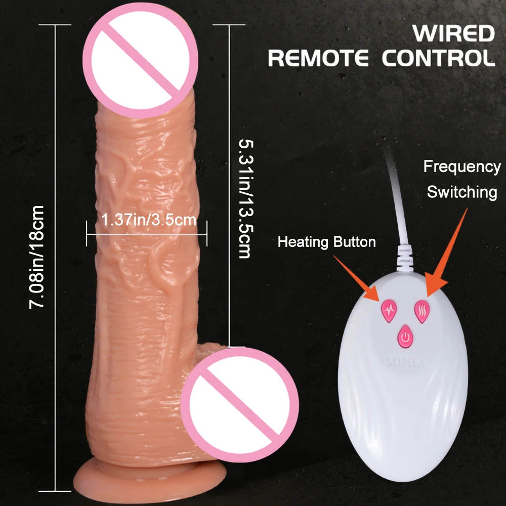 Realistic dildo vibrator big penis telescopic heating silicone female dildos for G-spot anal stimulation vibrators for women