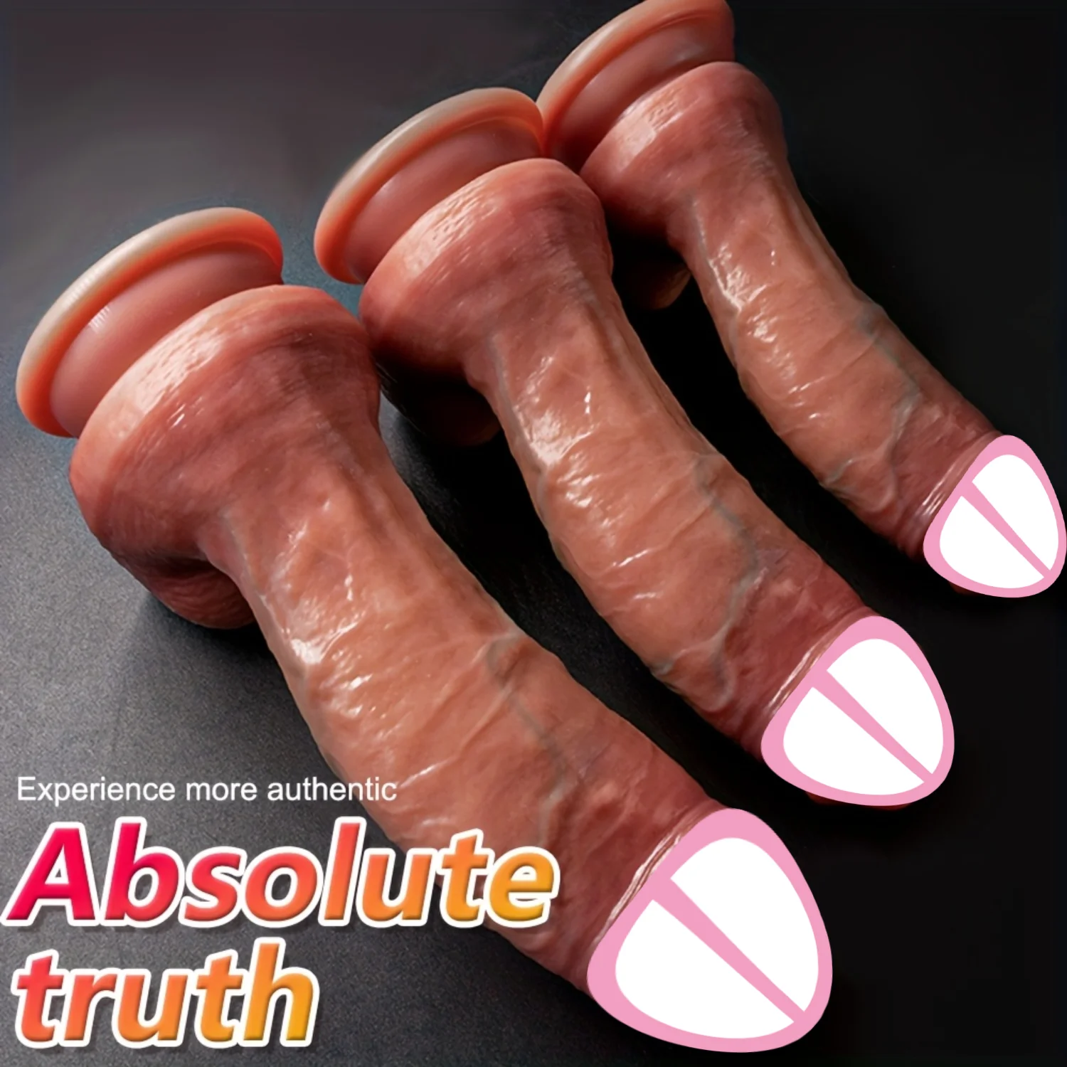 Giant Soft Dildo Realistic Strapon Big Penis Skin Feel 3pcs