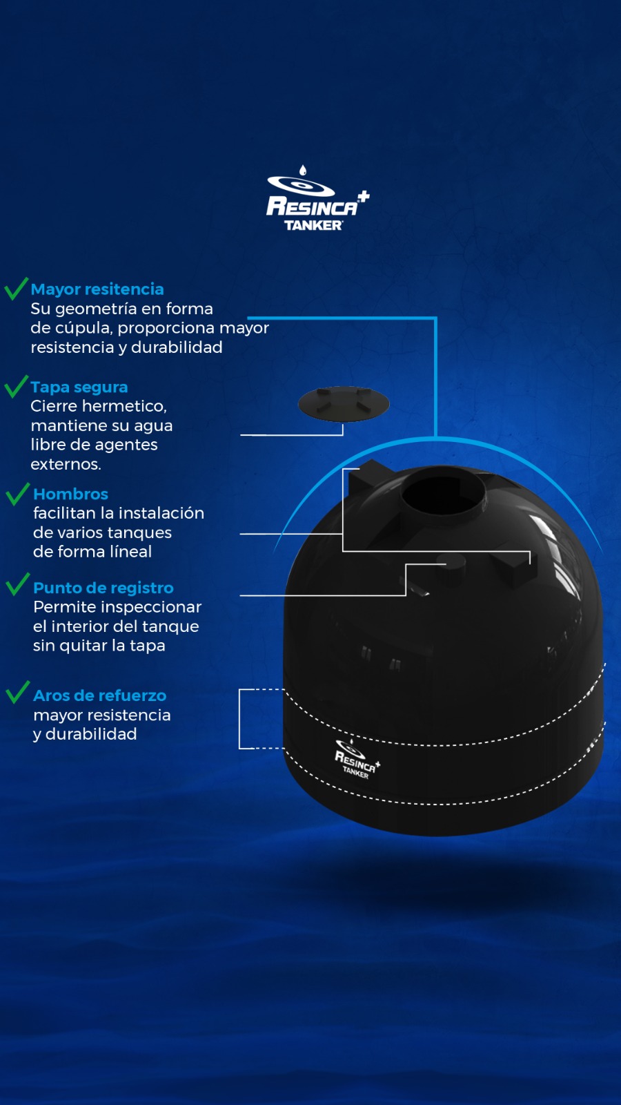 Tanque jumbo Industrial de 4700 lits