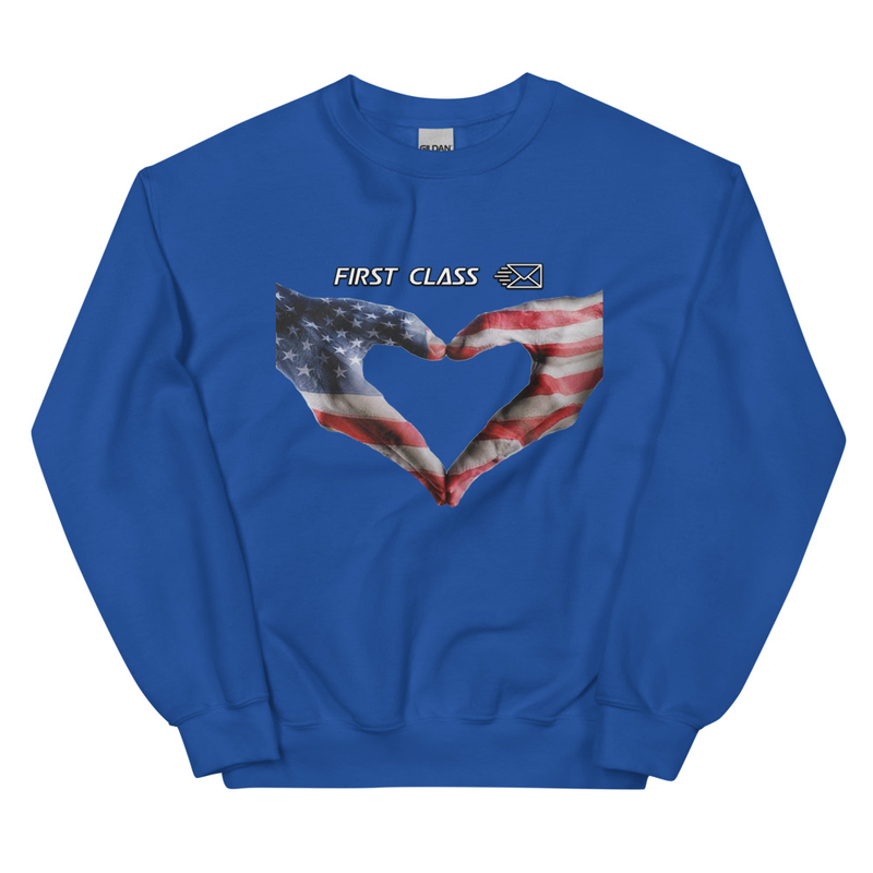First Class USA Heart Sweatshirt