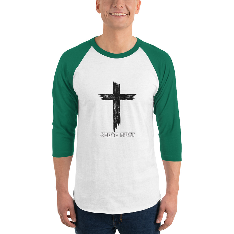Serve First Cross Baseball Tee