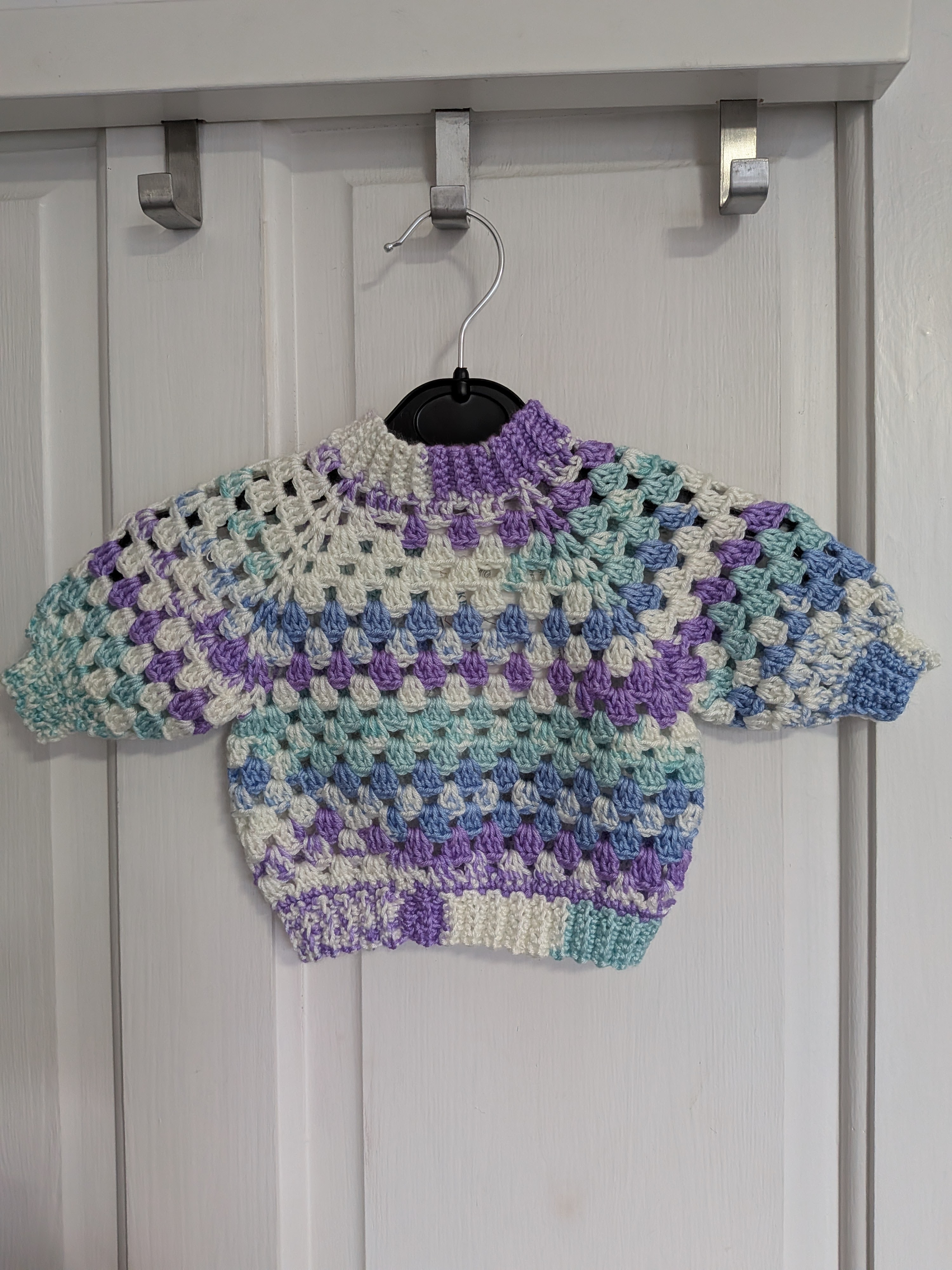 Crocheted Granny  Baby Sweater