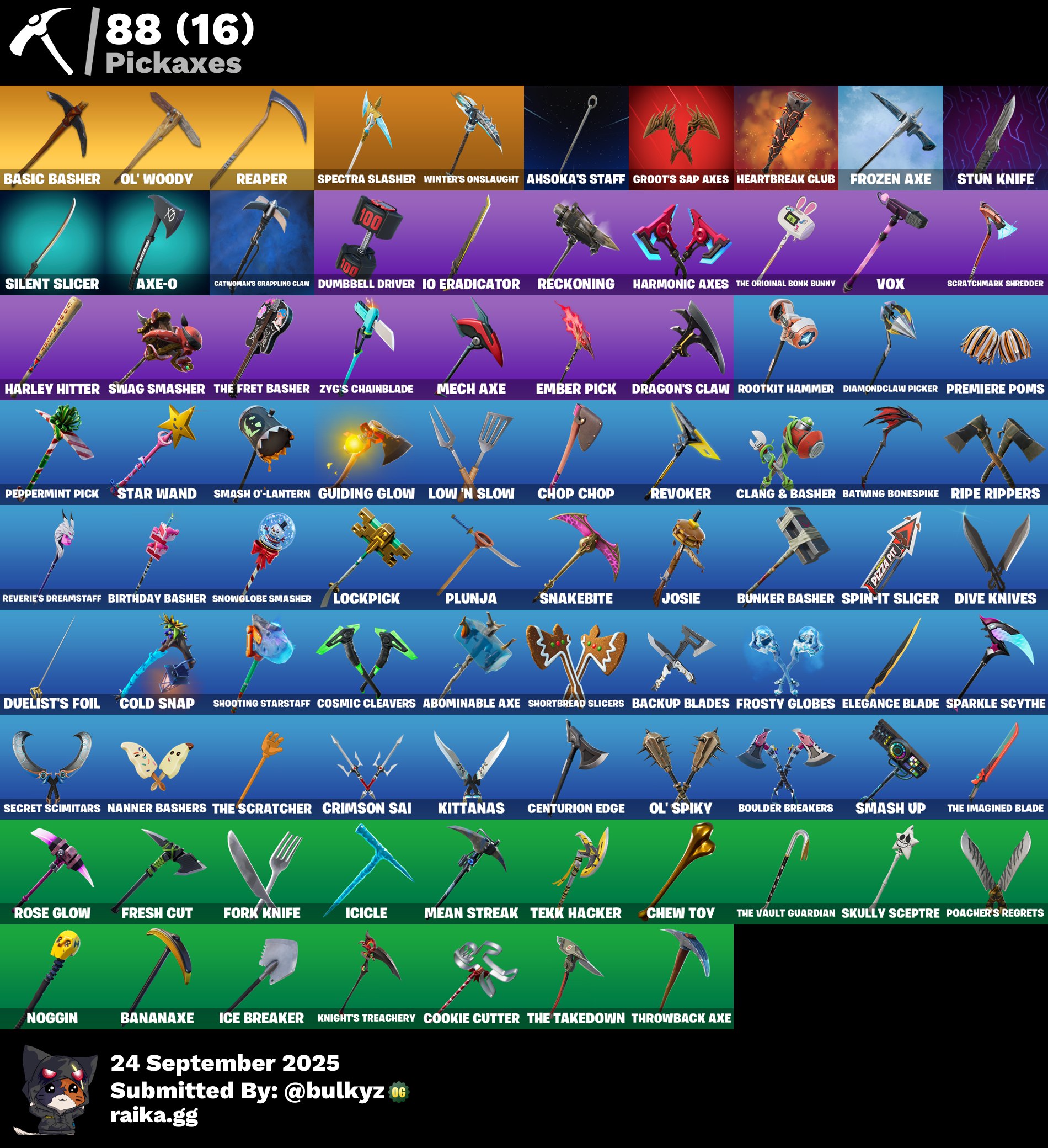 89 skins | OG STW | Blue Team Leader | Fishstick (World Cup) | Valeria | Sentinel | Catalyst | Kymera | Hybrid | Calamity | Vendetta | 100 VB