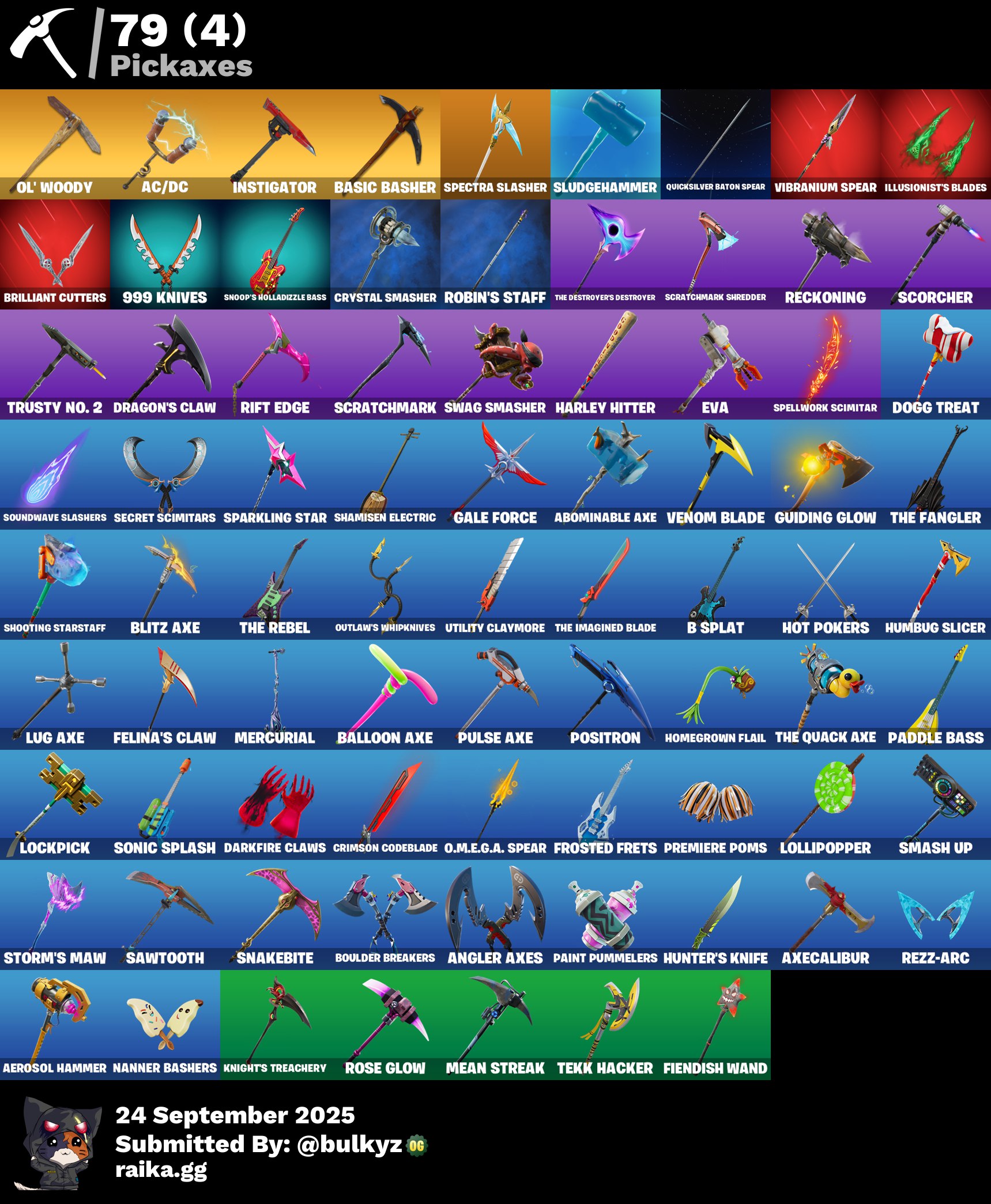 74 skins | OG STW | Black Knight | Sparkle Specialist | The Reaper | Blue Squire | Royale Knight | Elite Agent | Blue Team Leader | 300 VB