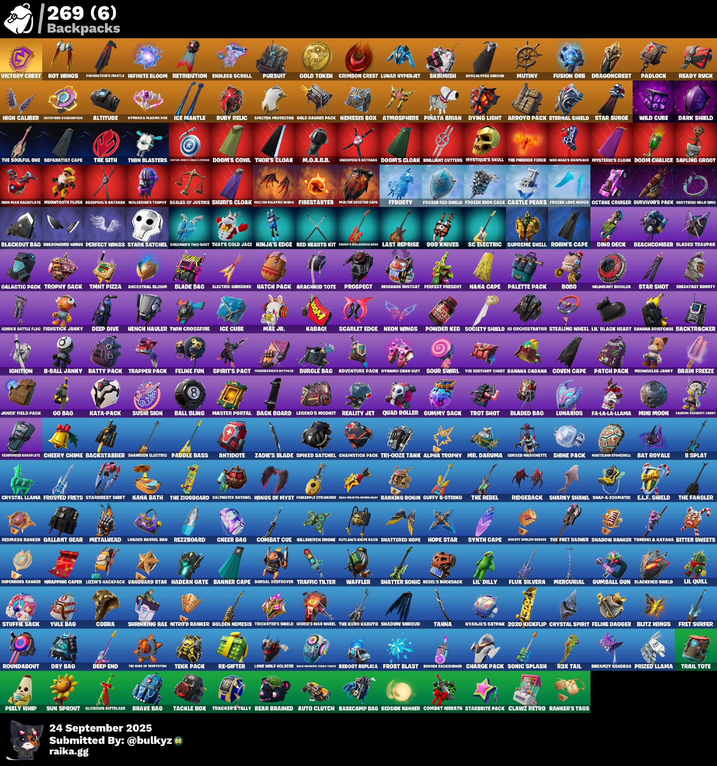 206 skins | OG STW | Renegade Raider | Fishstick (World Cup) | Gold Meowscles | Gold Midas | Gold Brutus | World Warrior | The Ice King | Hybrid | 360 VB