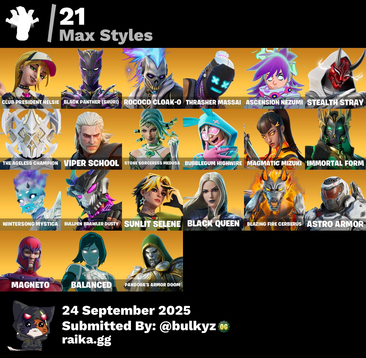 54 skins | Renzo the Destroyer | Era | Zeus | The Ageless | Mizuki | Nezumi | Hades | Poseidon | Clone Trooper | Peelverine | 200 VB