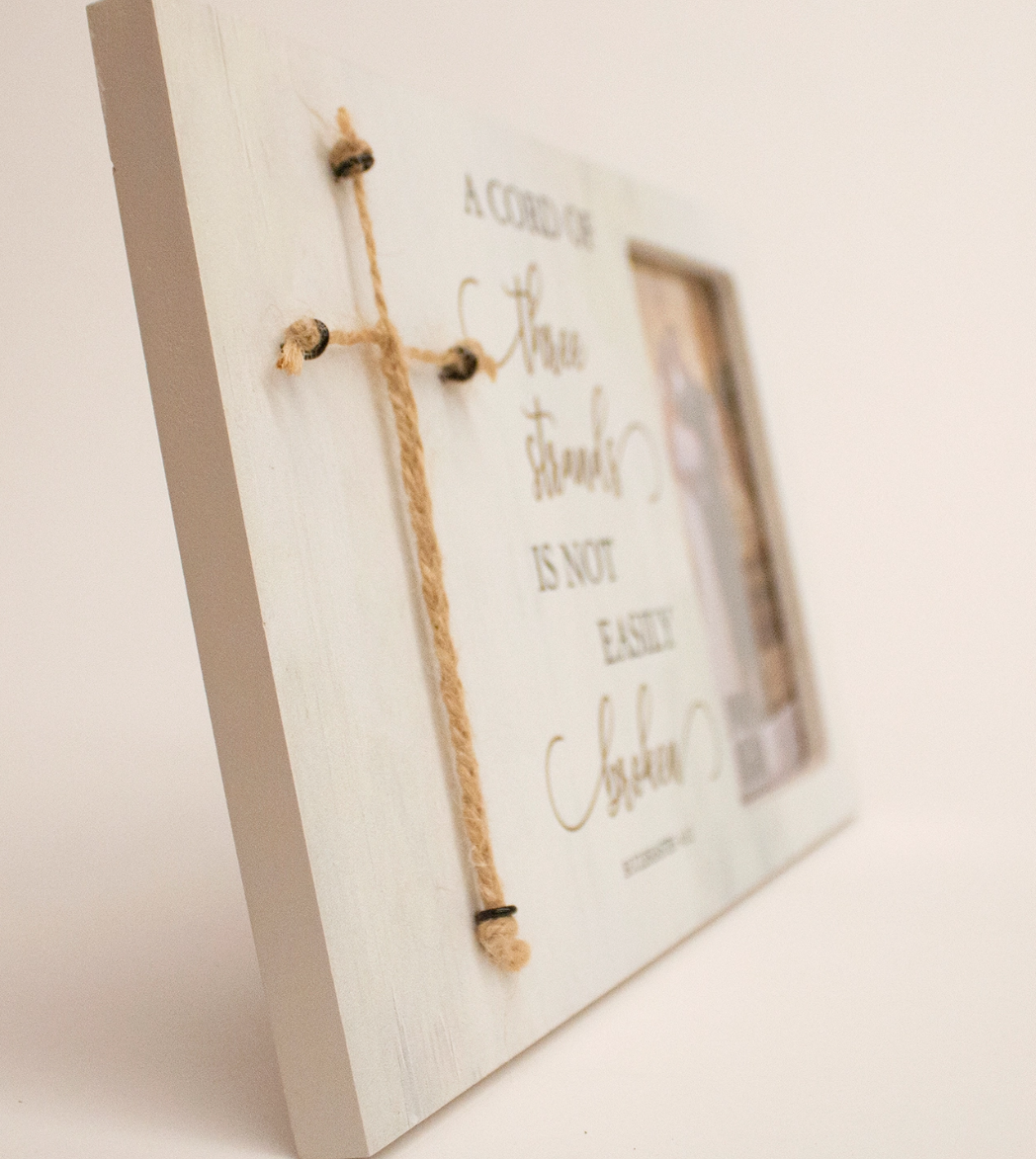 A Cord of Three Strands Marriage Prayer Picture Frame Sign