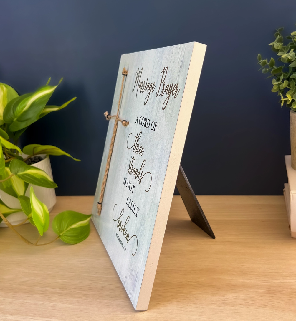 A Cord of Three Strands Marriage Prayer Sign