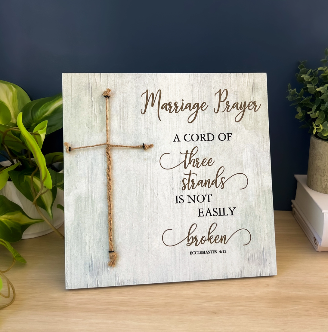 A Cord of Three Strands Marriage Prayer Sign