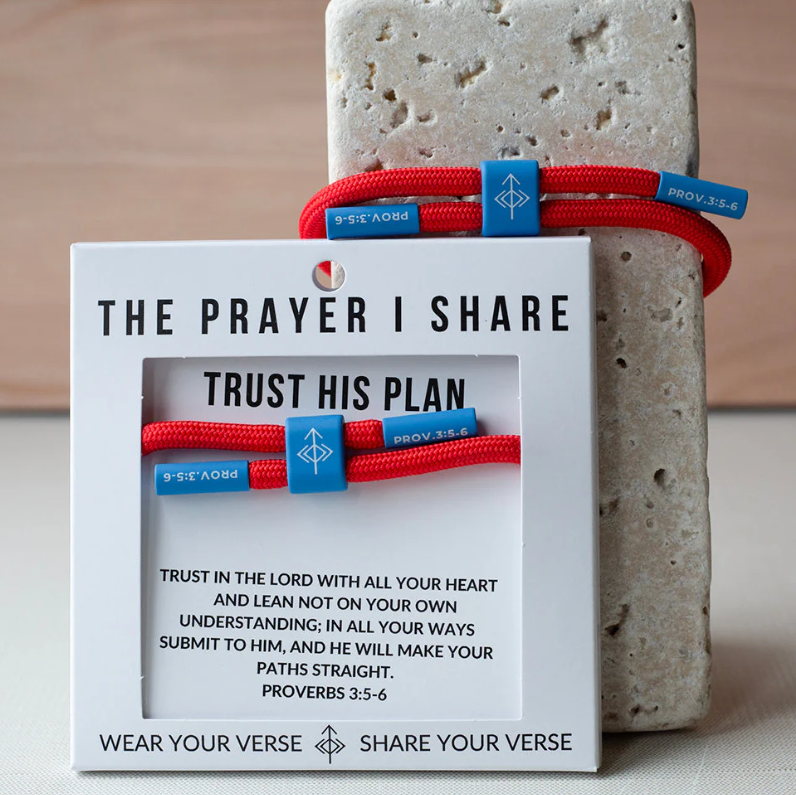 The Prayer Share Trust His Plan Christian Cord Bracelet Proverbs 3:5-6