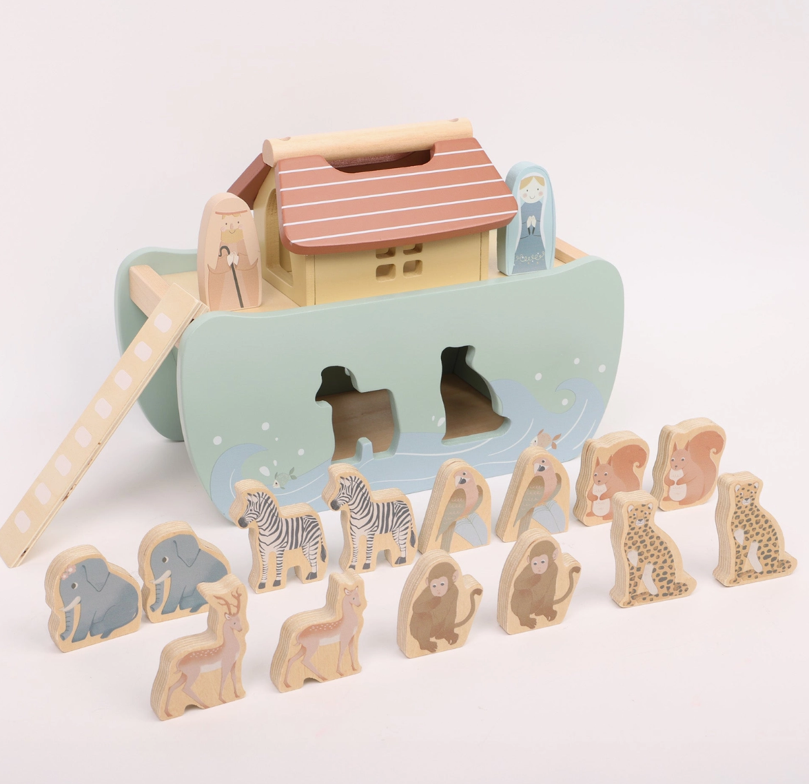 Noah's Ark Shape Sorter - Wooden Animal Toy Ages 2+