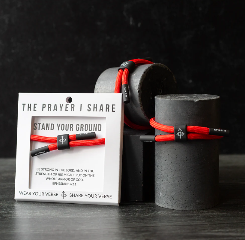 The Prayer Share Stand Your Ground Christian Cord Bracelet Ephesians 6:11