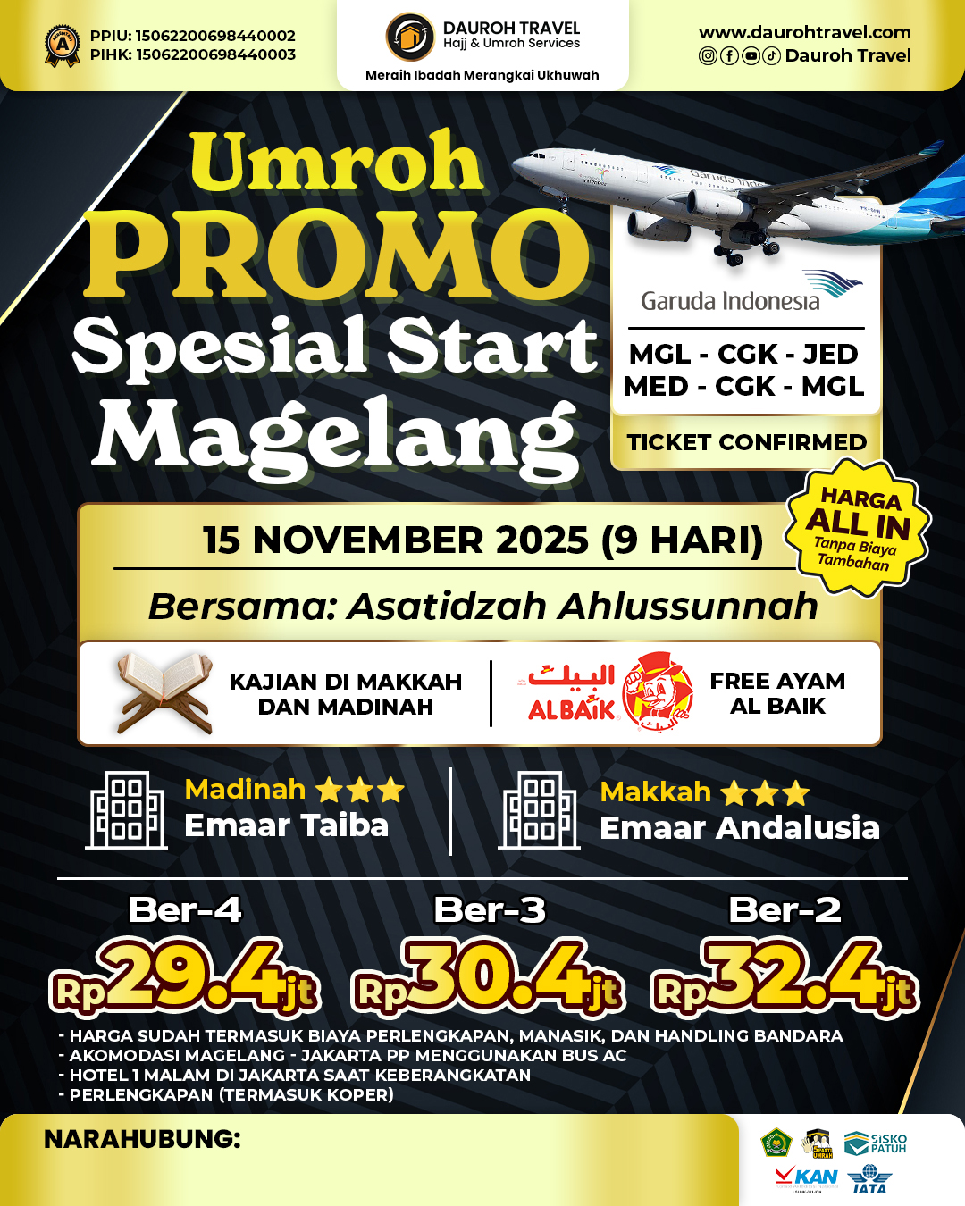 UMROH PROMO SPESIAL (9 HARI) - Start Magelang 