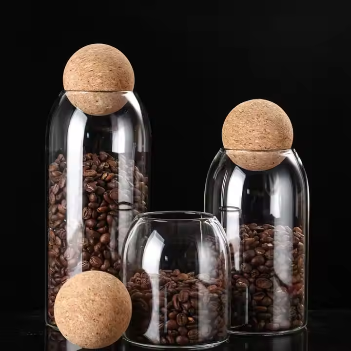 Hot Sale Glass Sugar Spice Stock Glass Bottles with Anti-Deform Durable Water proof Cork Stopper